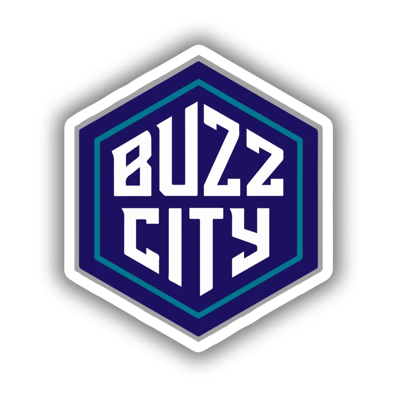 Charlotte hornets -Buzz City- Full Color Vinyl Sticker - Custom Size