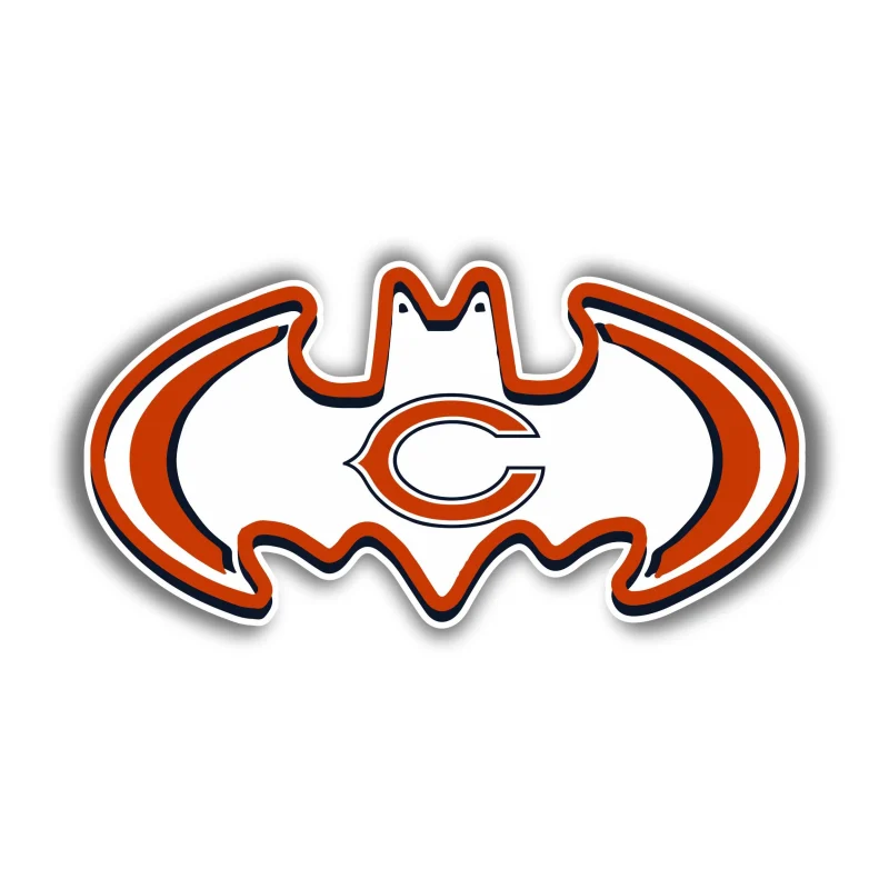 Chicago Bears - Batman with C - Iron On DTF Transfer - Custom Size