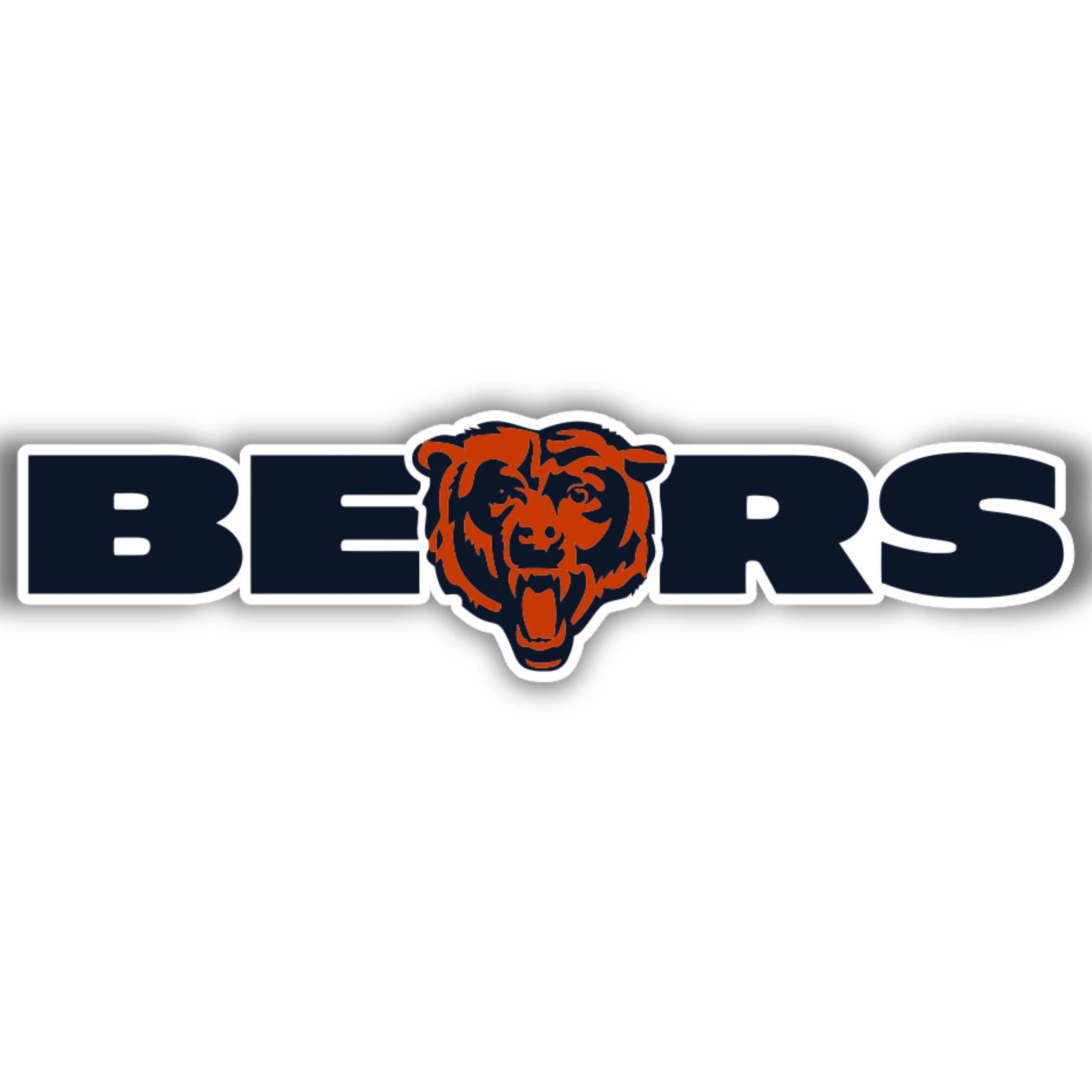 Chicago Bears - Bear Head- Full Color Vinyl Sticker - Custom Size