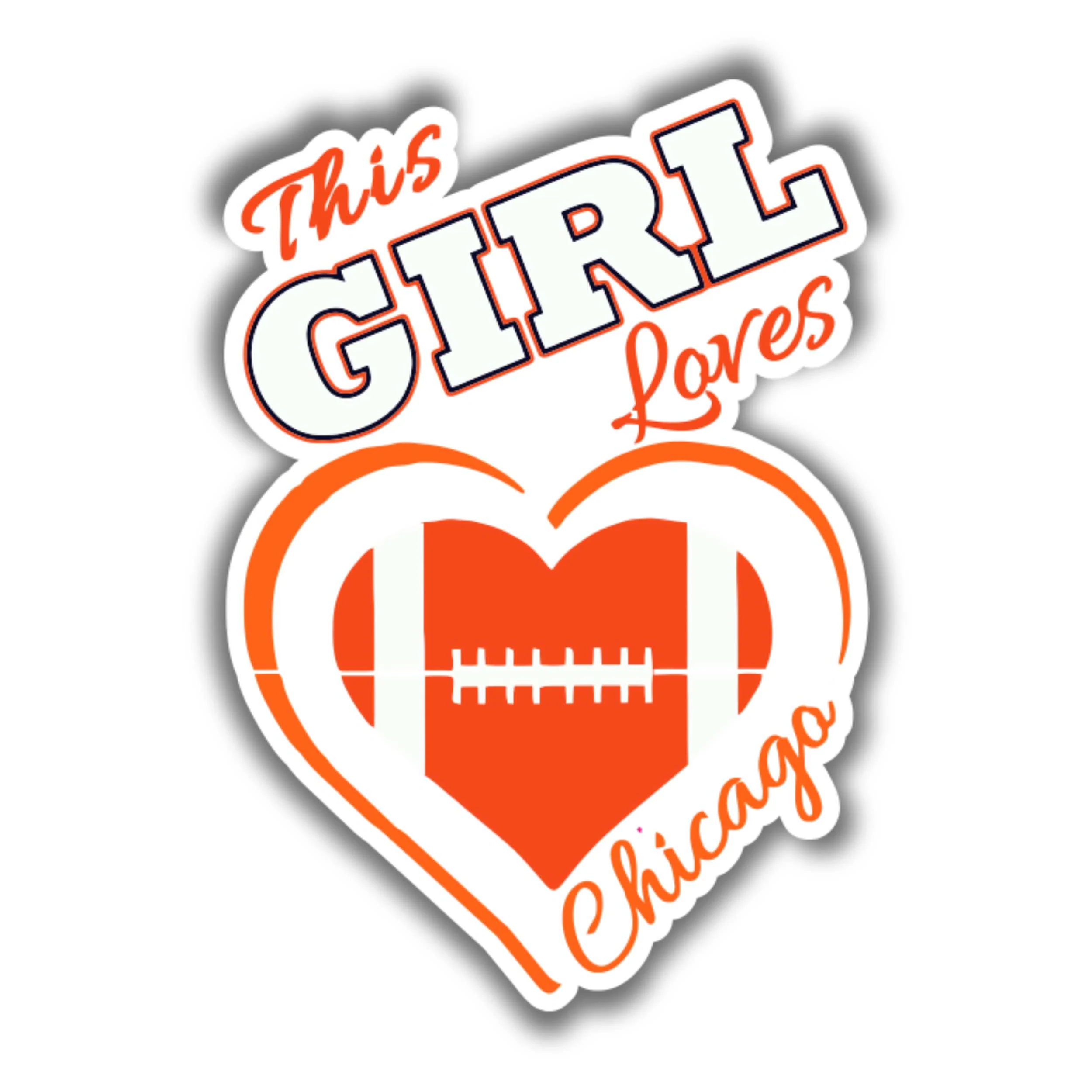 Chicago Bears - Bear Head- Full Color Vinyl Sticker - Custom Size