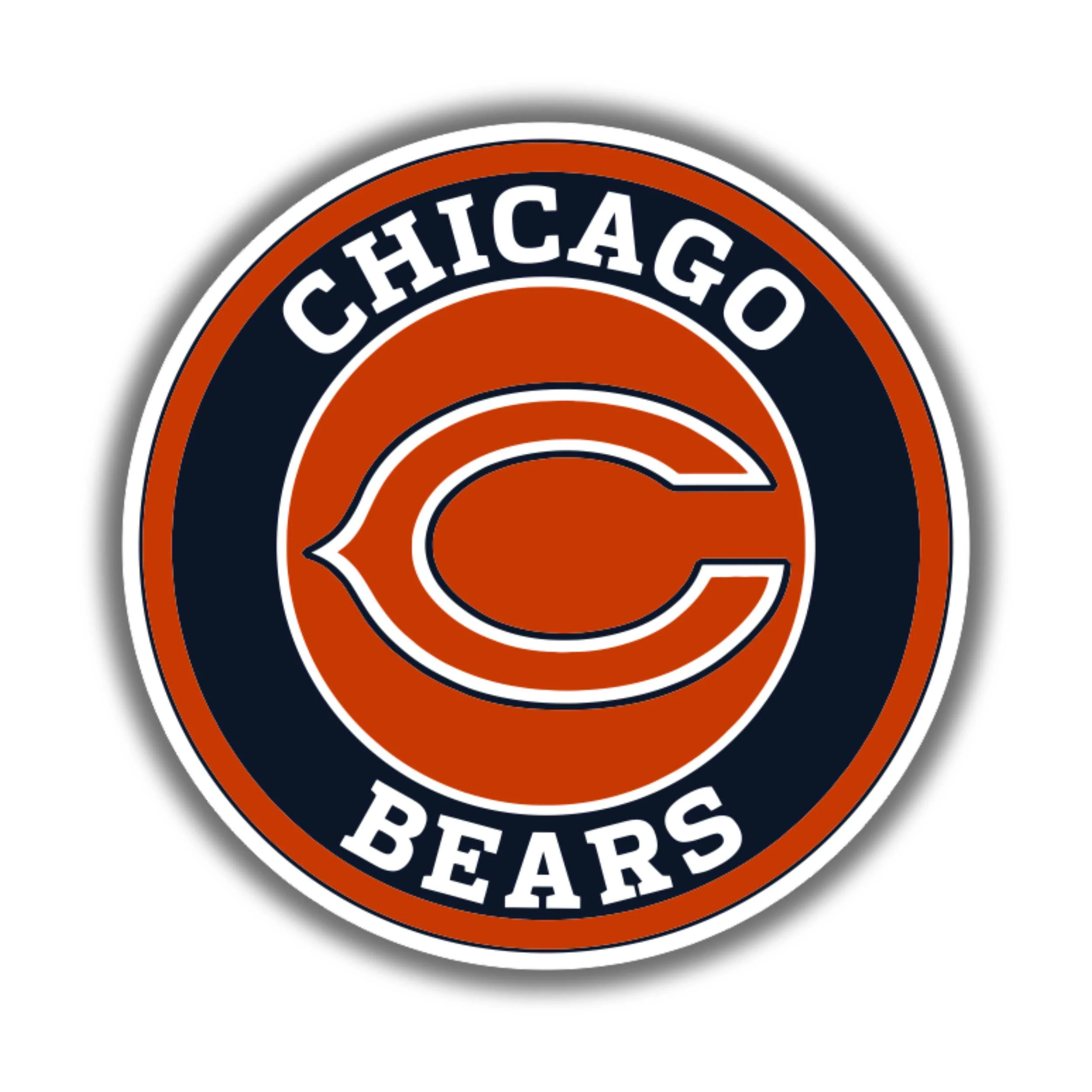 Chicago Bears - Bear Head- Full Color Vinyl Sticker - Custom Size