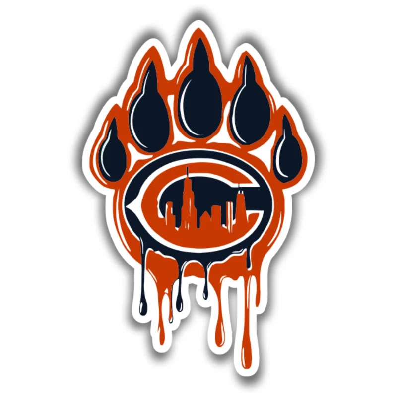 Chicago Bears - Paw - Temporary Tattoo