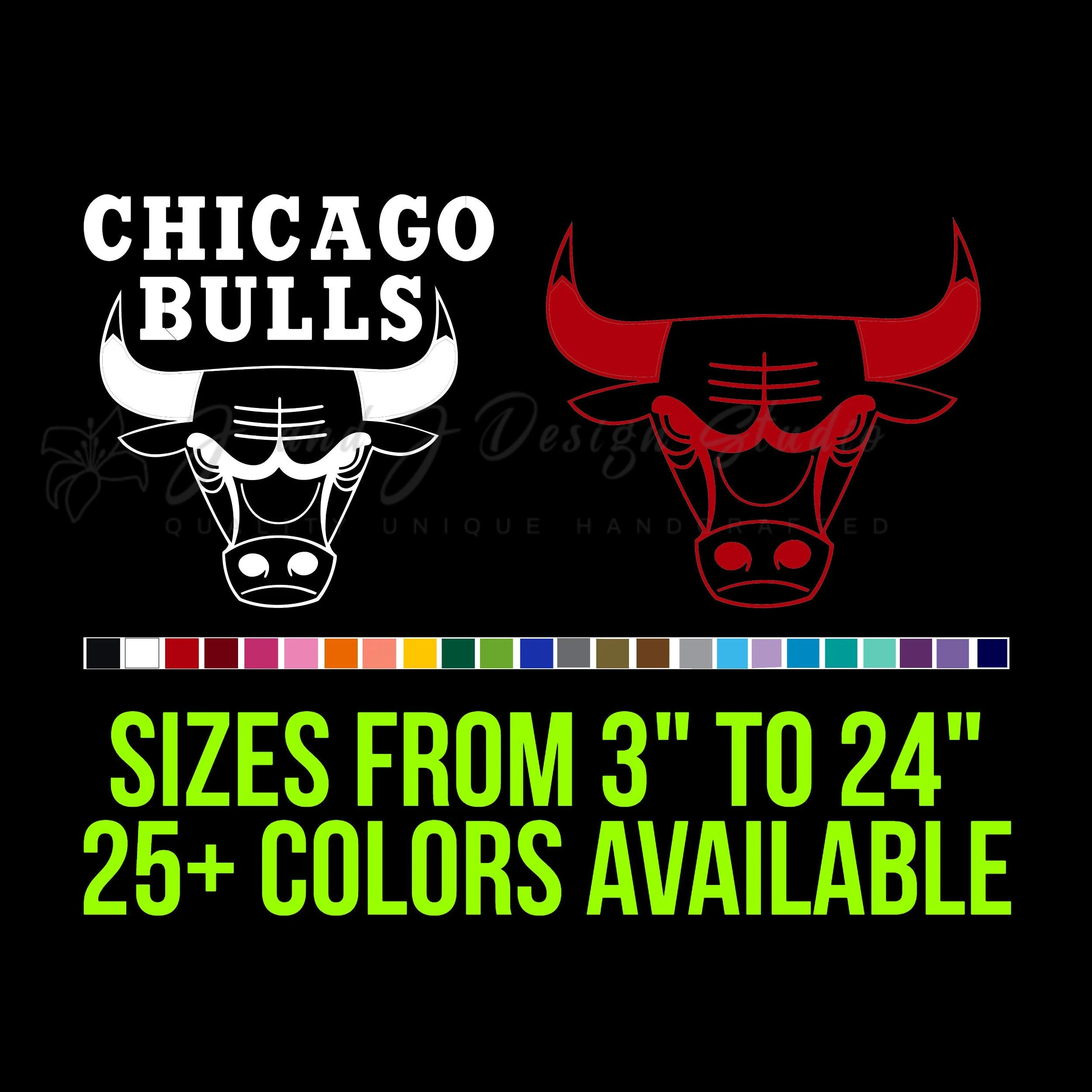 Chicago Bulls Vinyl Decal - Custom Size