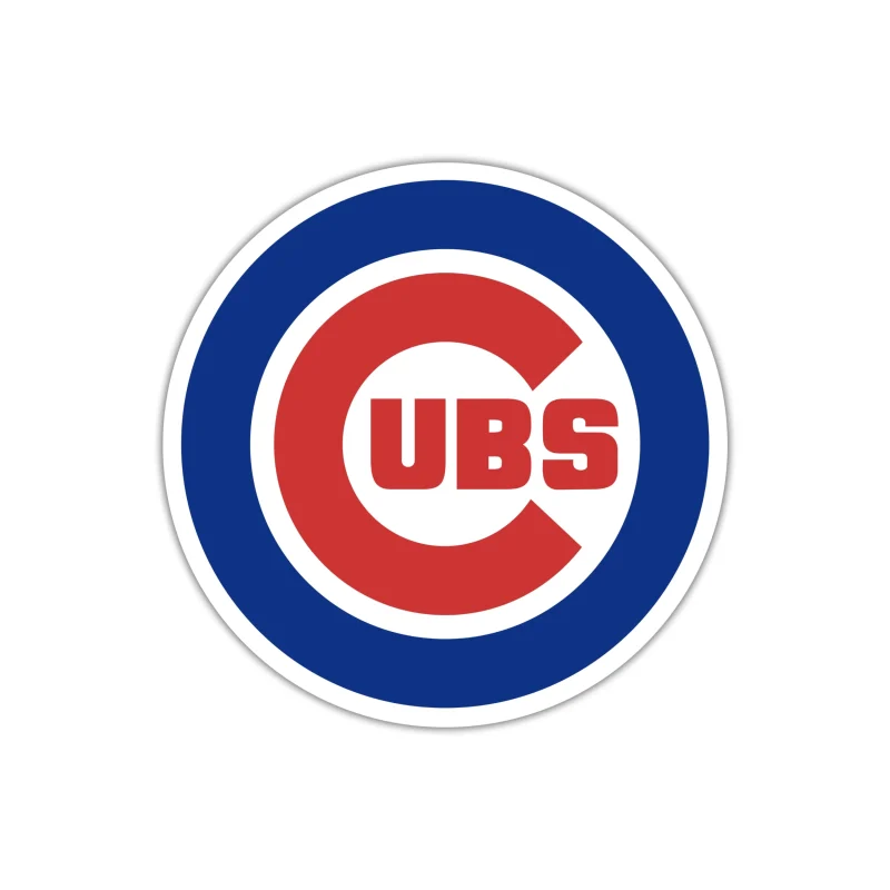 Chicago Cubs - Circle With Cubs In Middle - Full Color Vinyl Sticker - Custom Size