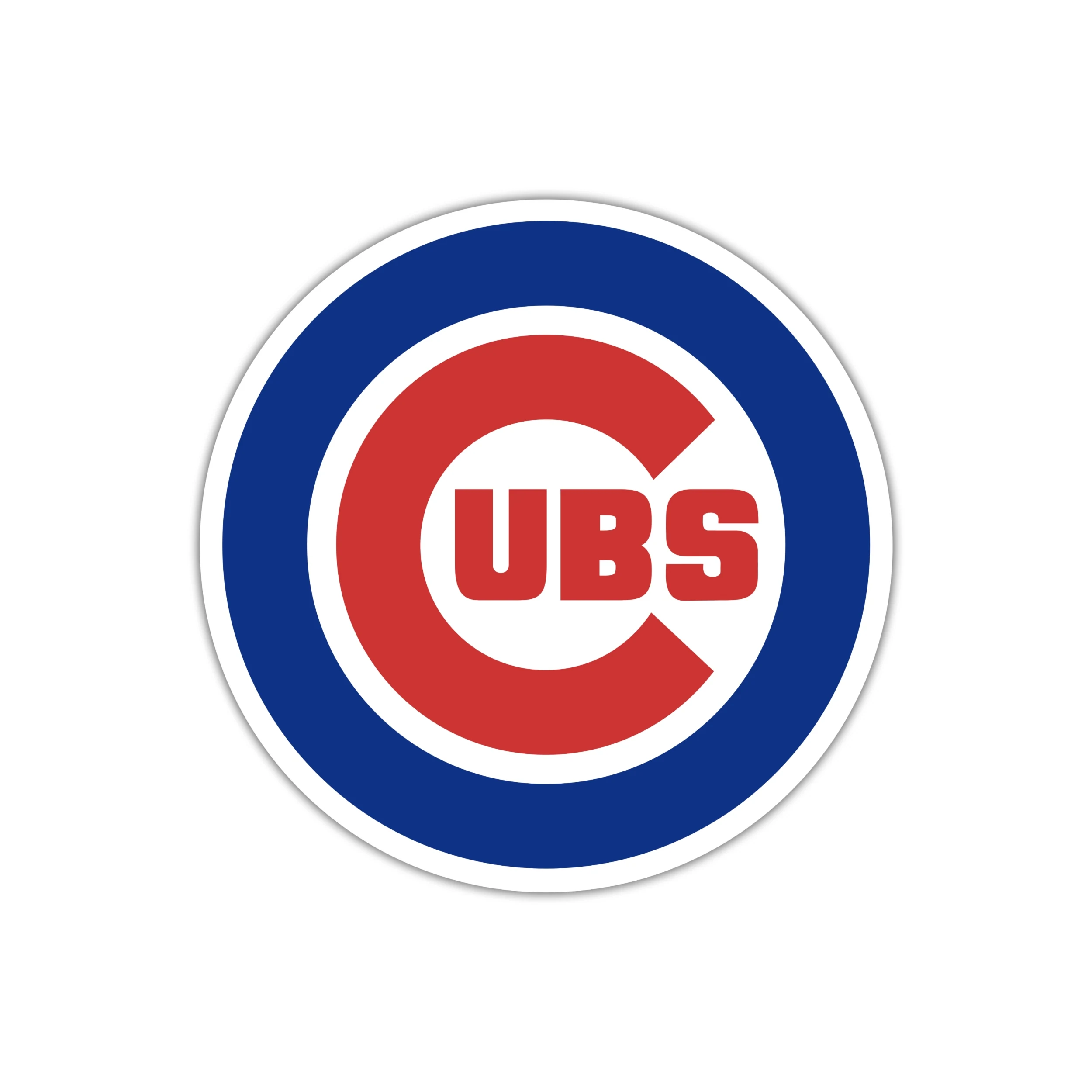 Chicago Cubs - Circle With Cubs In Middle - Full Color Vinyl Sticker - Custom Size