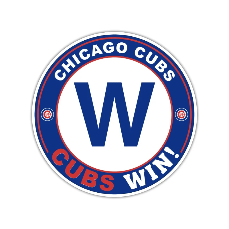 Chicago Cubs - Cubs Win - Full Color Vinyl Sticker - Custom Size