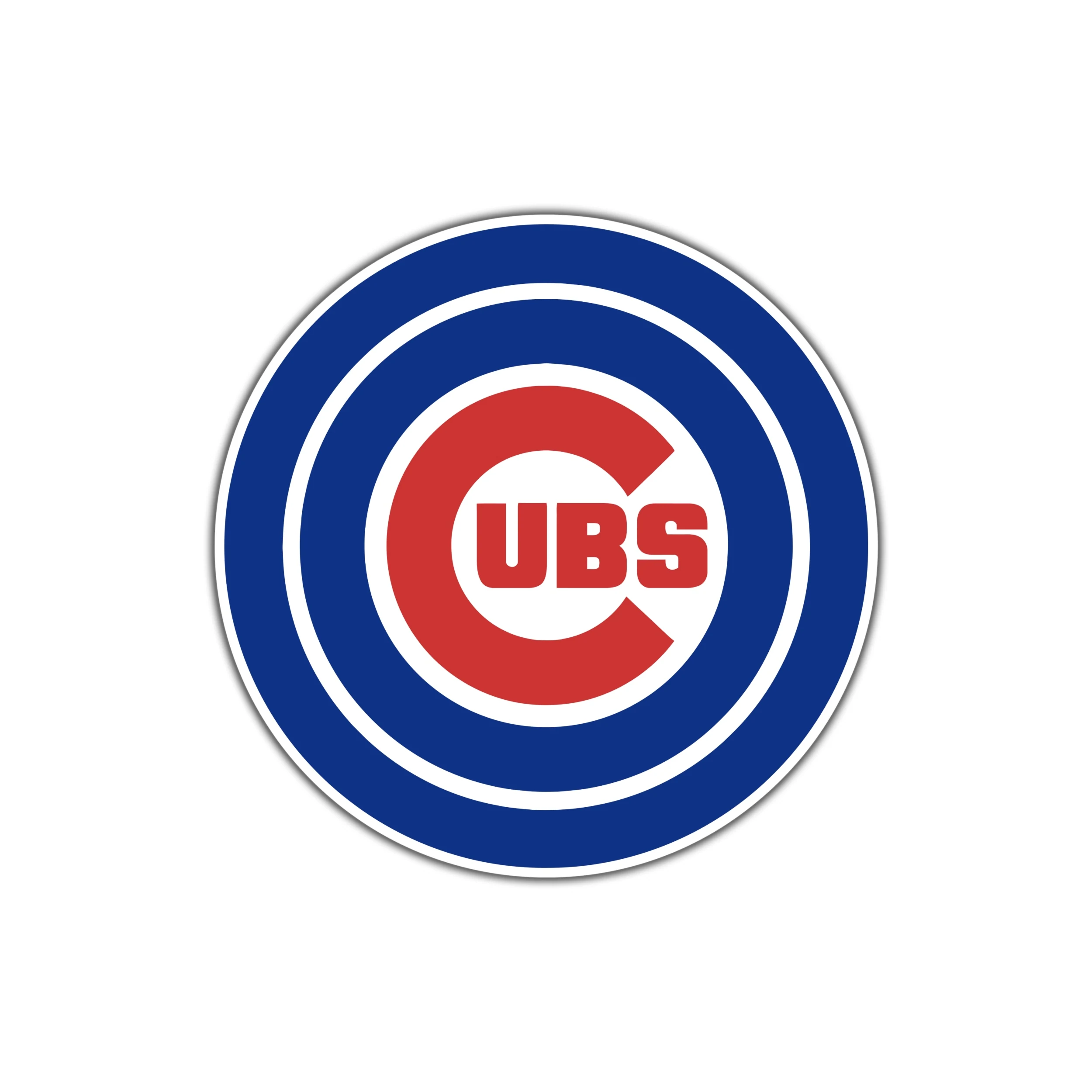Chicago Cubs - Double Circle With Cubs In Middle - Full Color Vinyl Sticker - Custom Size