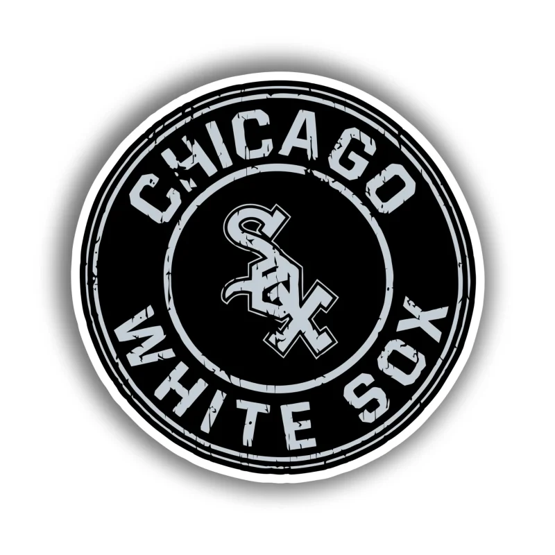 Chicago White Sox - Black and Gray Circle - Temporary Tattoo