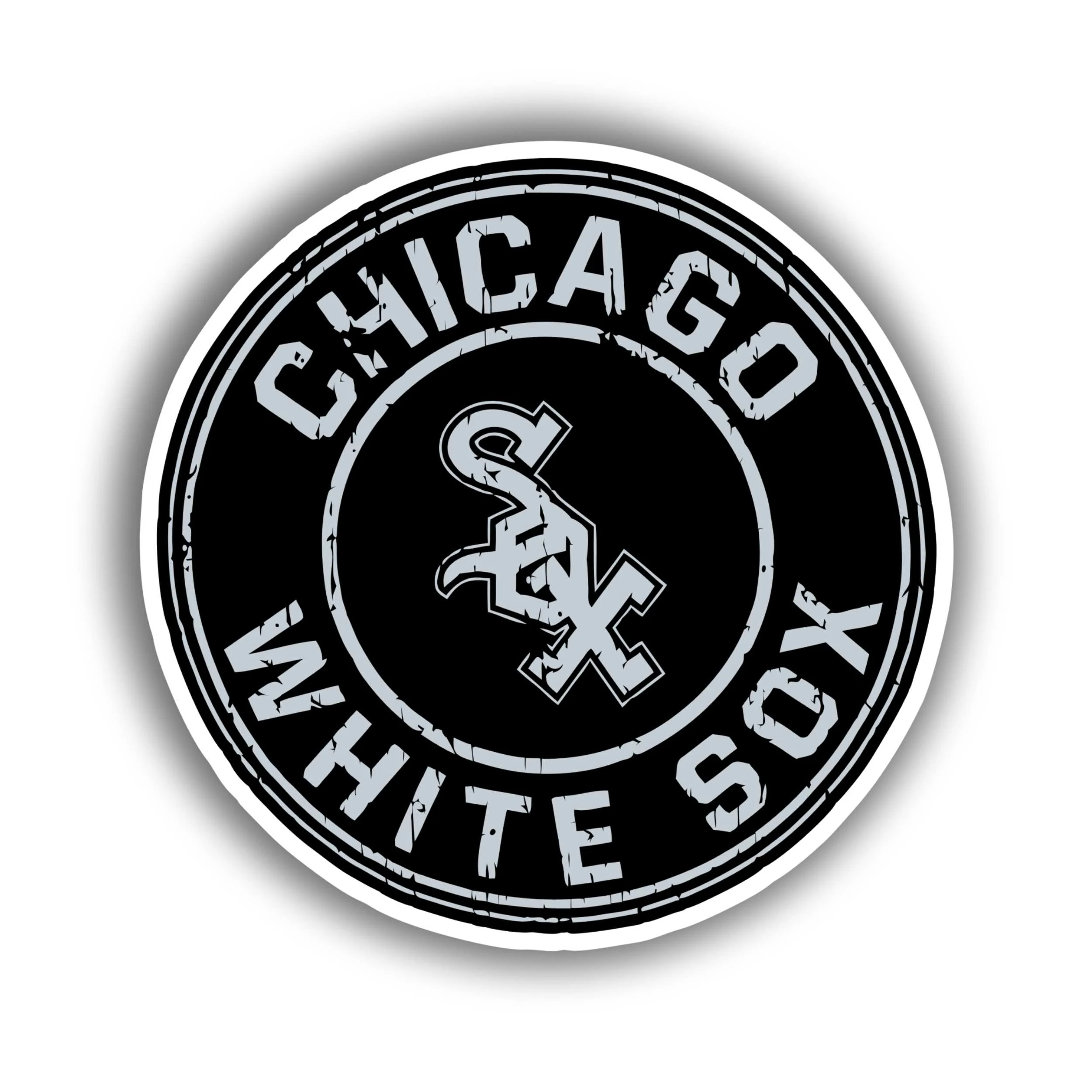 Chicago White Sox - Black and Gray Circle - Temporary Tattoo