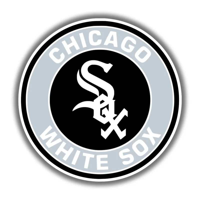 Chicago White Sox - Gray Circle With White Words - Temporary Tattoo