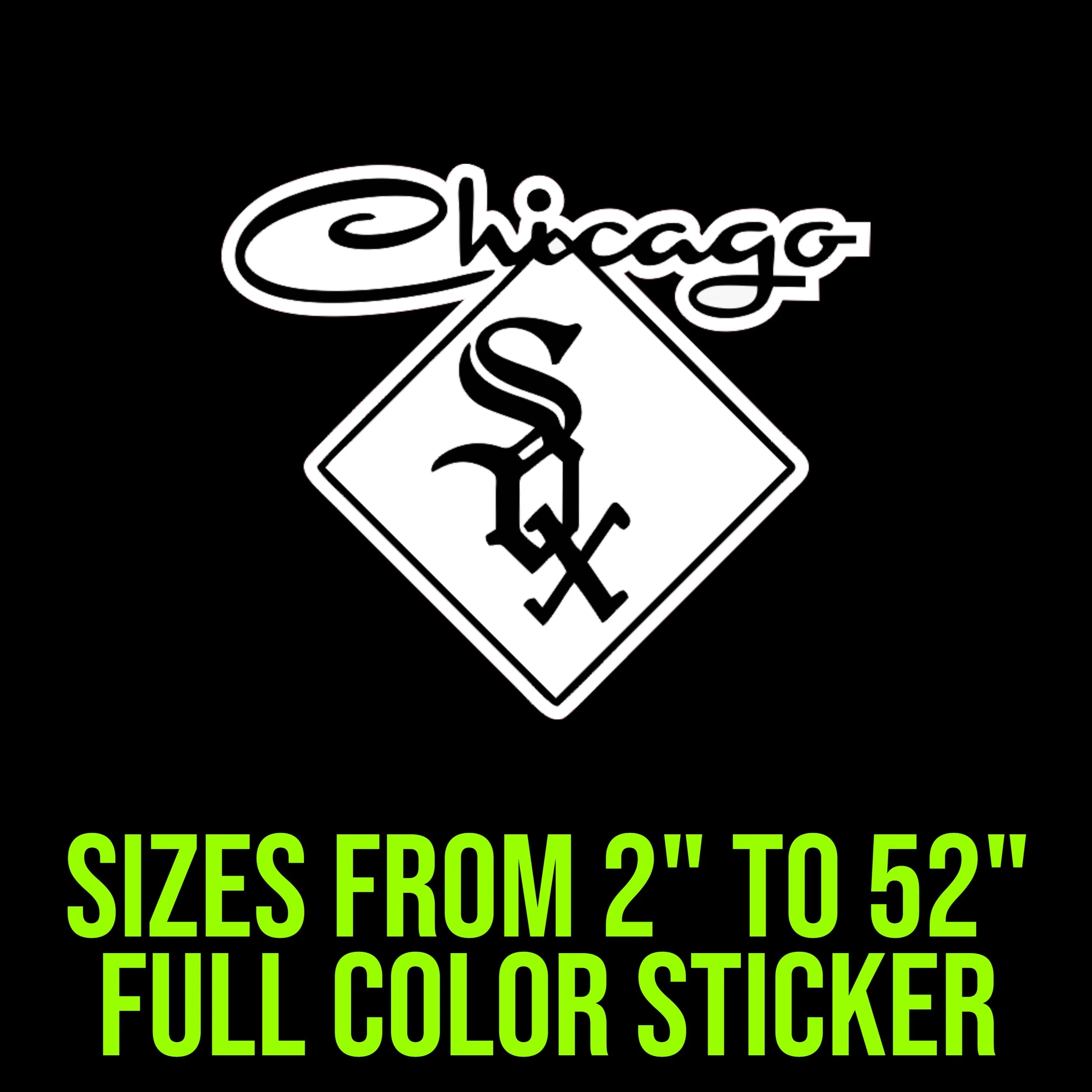 Chicago White Sox - Plate - Full Color Vinyl Sticker - Custom Size