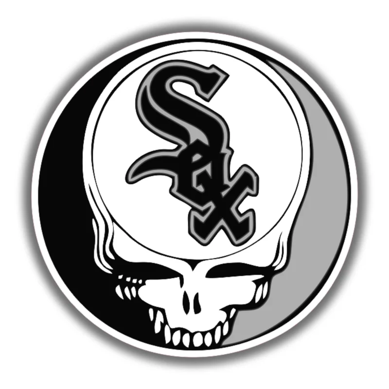 Chicago White Sox - Skull Circle - Temporary Tattoo
