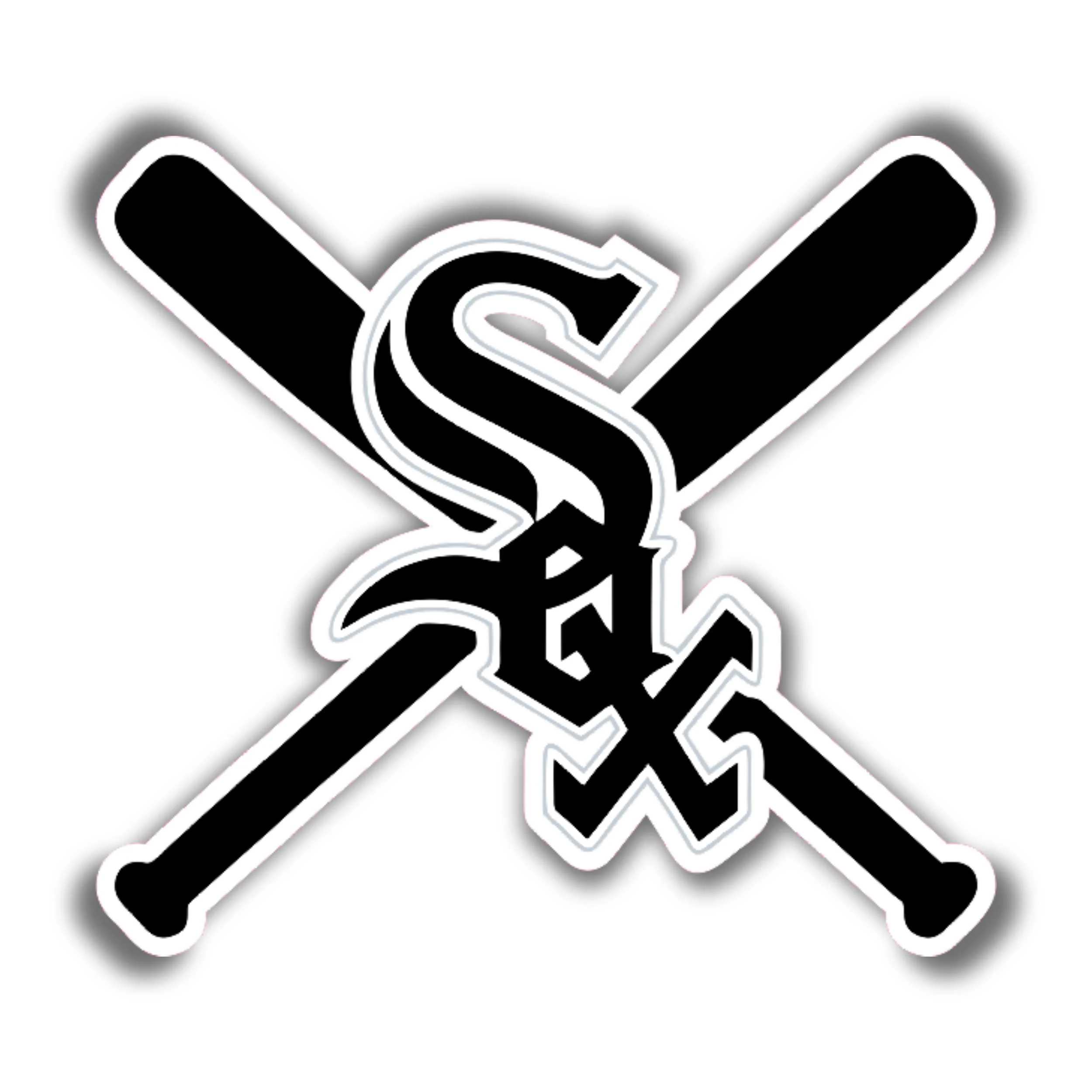 Chicago White Sox - Sox with Baseball Bats Crossed - Iron On DTF Transfer - Custom Size