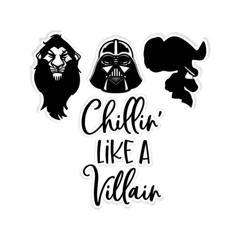 Chillin' Like A Villain Full Color Vinyl Sticker - Custom Size