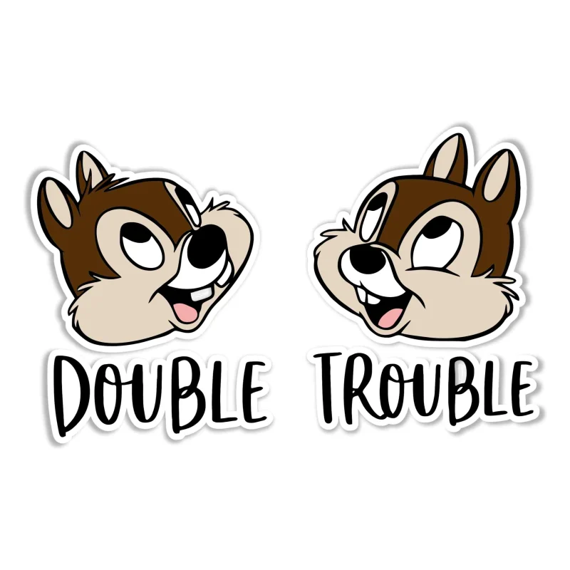 Chip and Dale Full Color Vinyl Sticker - Custom Size