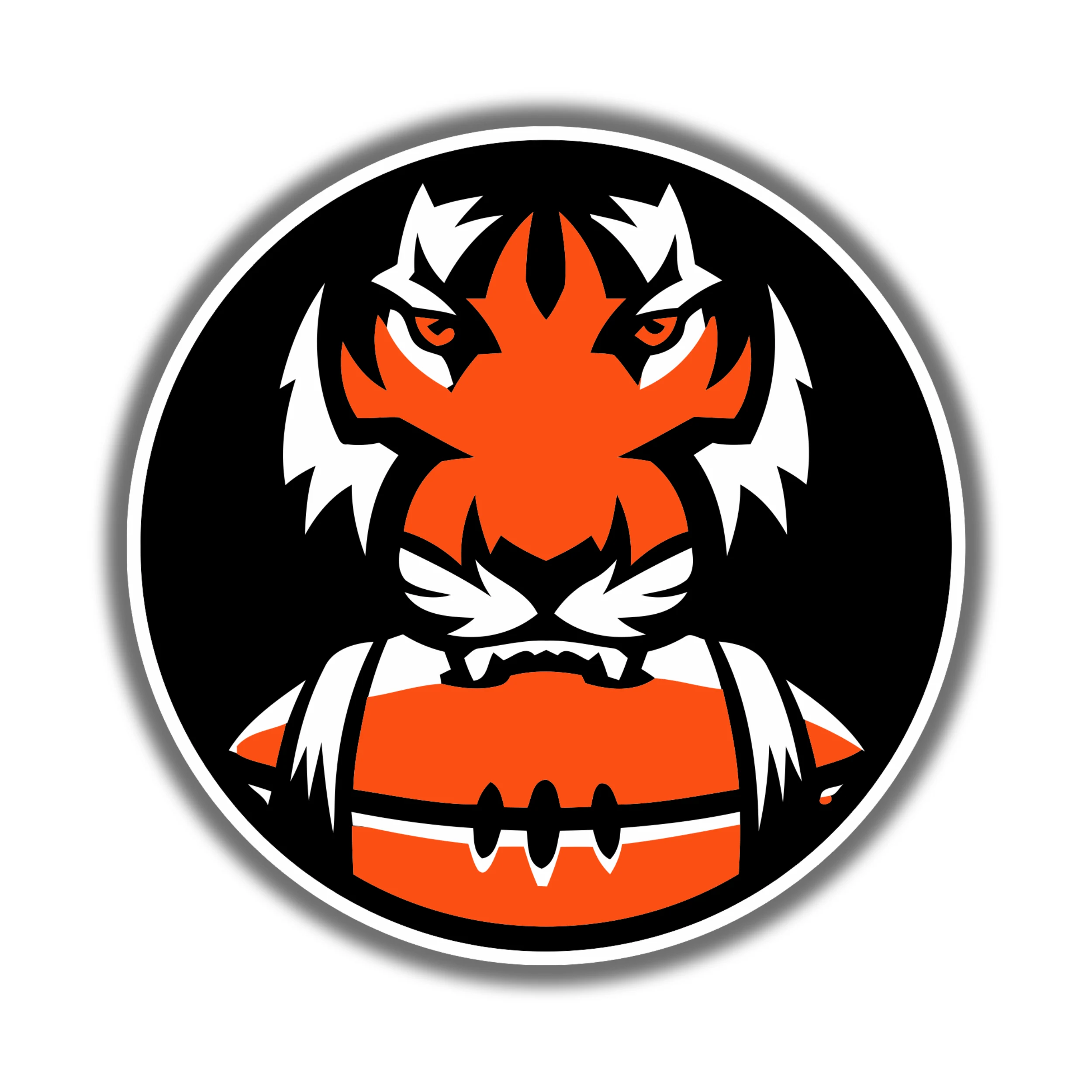 Cincinnati Bengals - Circle with Head and Football - Temporary Tattoo