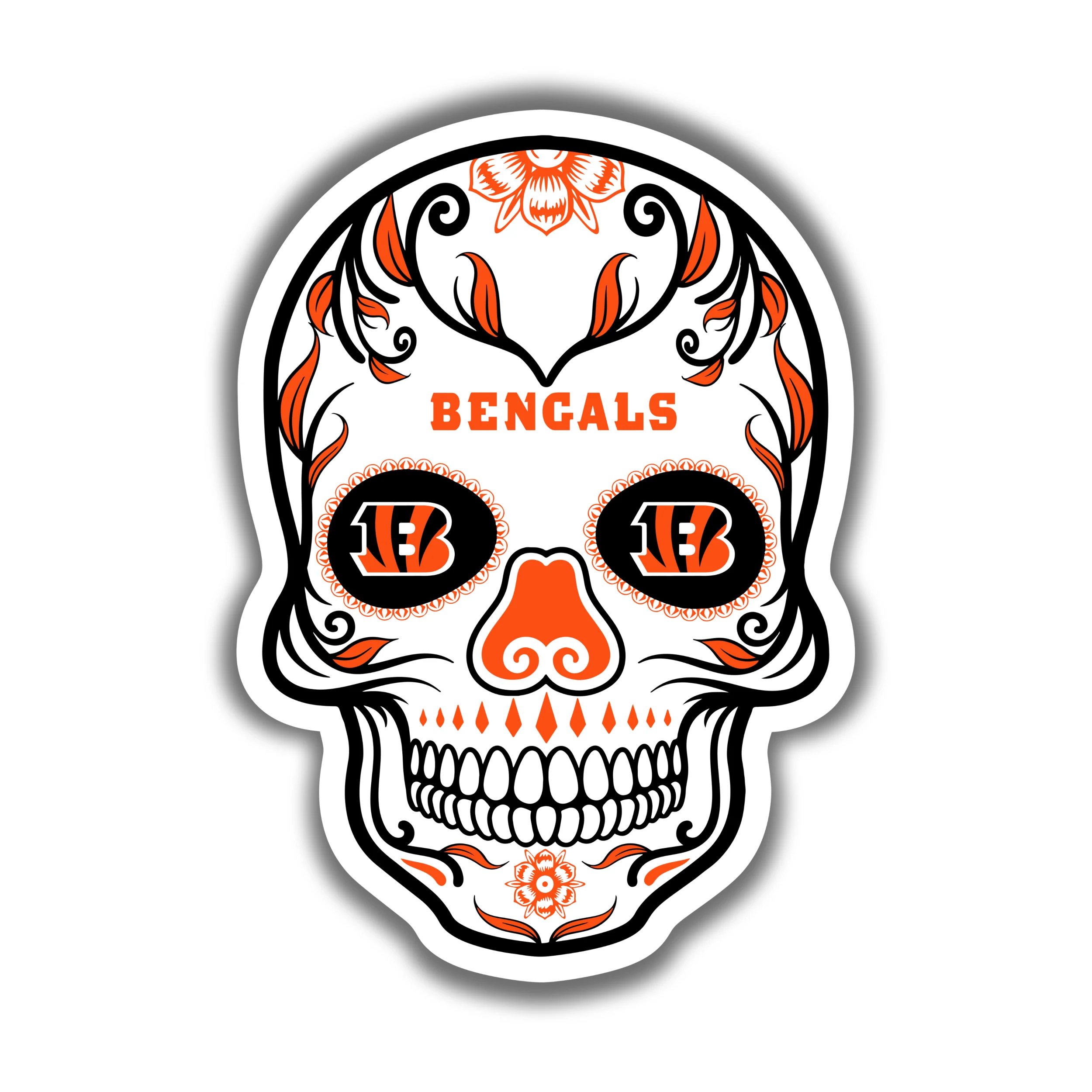 Cincinnati Bengals - Sugar Skull - Iron On DTF Transfer - Custom Size
