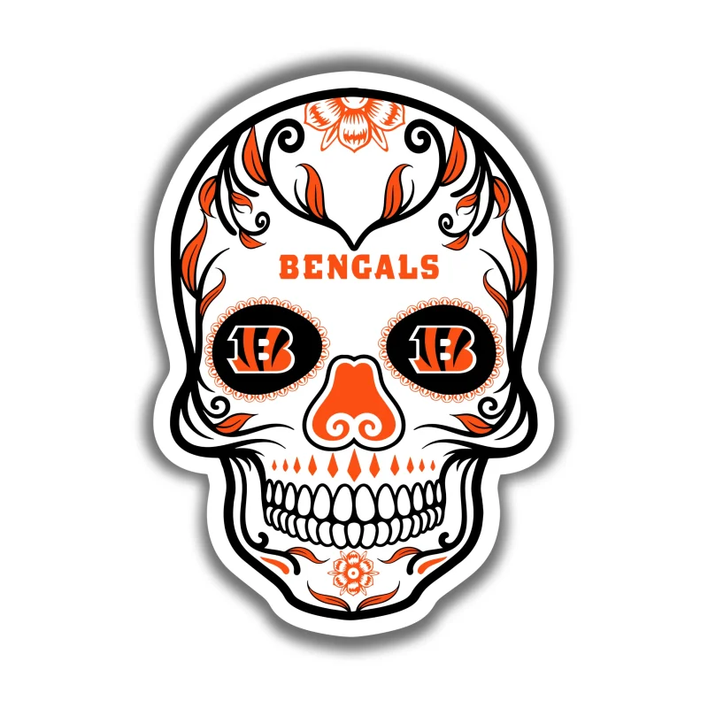 Cincinnati Bengals - Sugar Skull - Temporary Tattoo