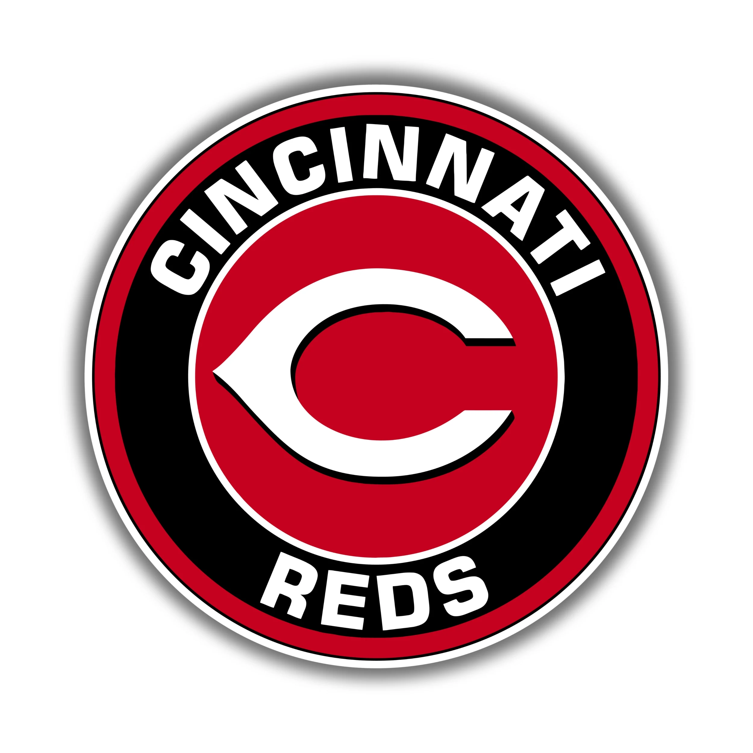 Cincinnati Reds - Black and Red Circle - Iron On DTF Transfer - Custom Size