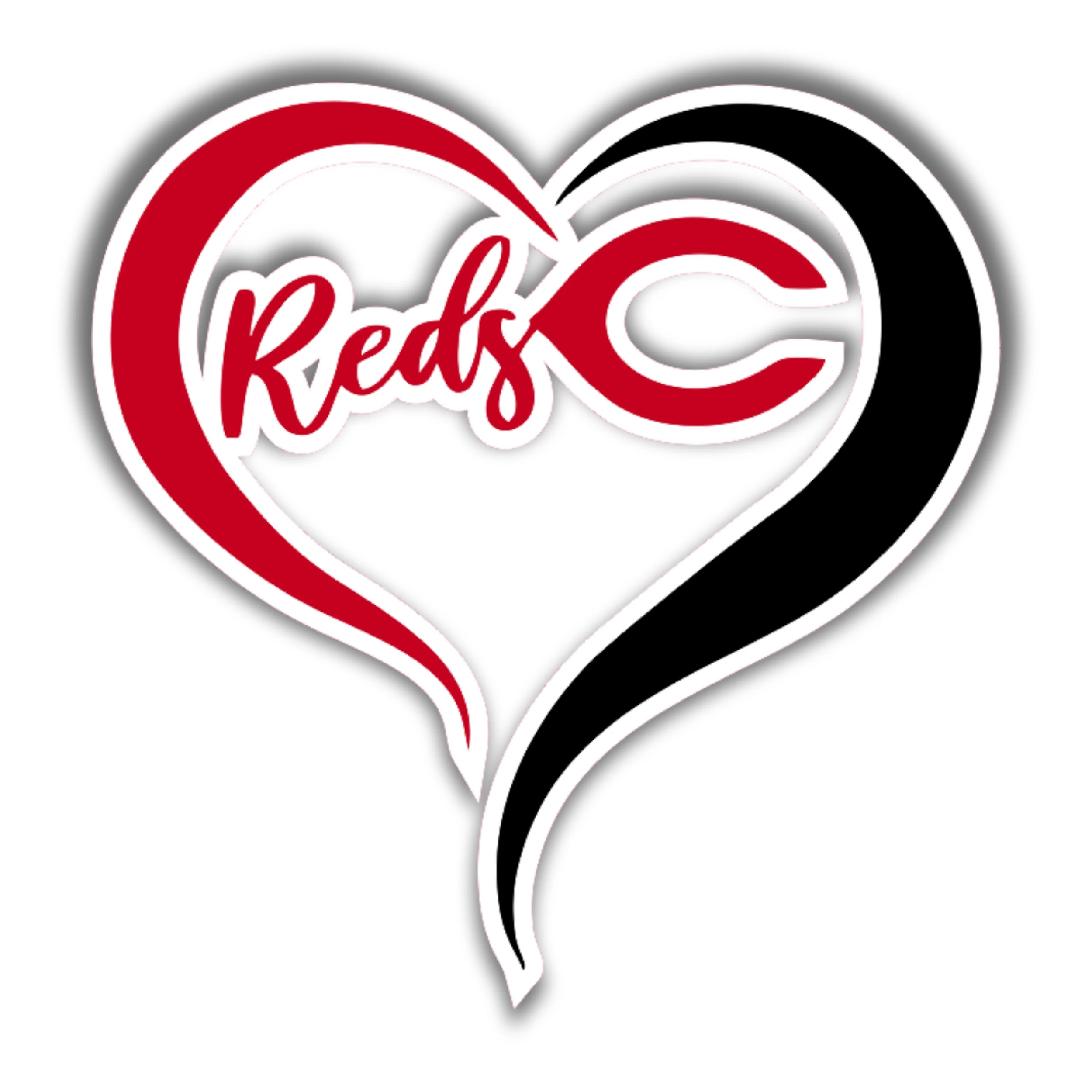 Cincinnati Reds - Heart - Iron On DTF Transfer - Custom Size