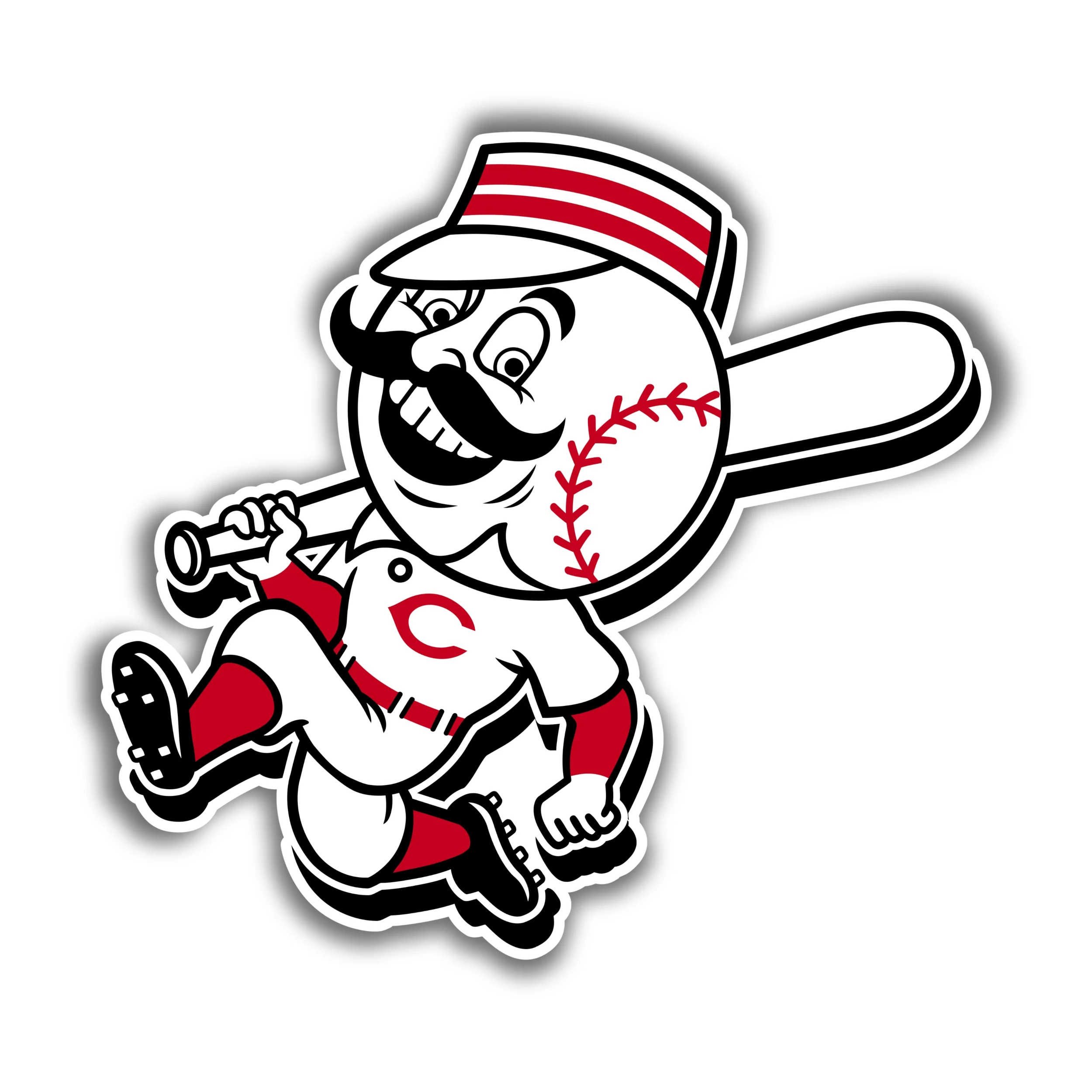 Cincinnati Reds - Mr. Redlegs with Bat - Iron On DTF Transfer - Custom Size
