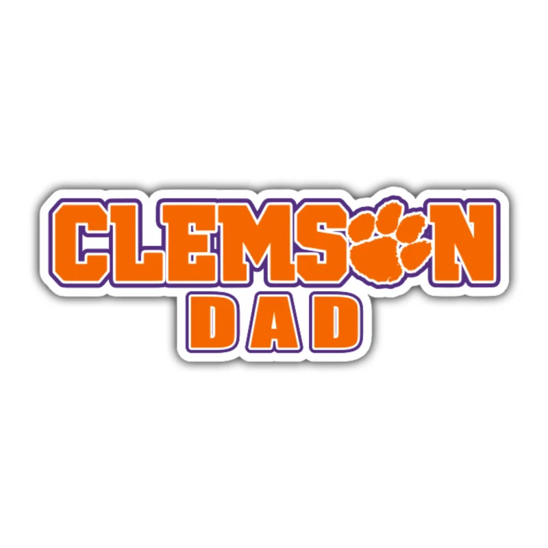 Clemson Dad Full Color Vinyl Decal - Custom Size