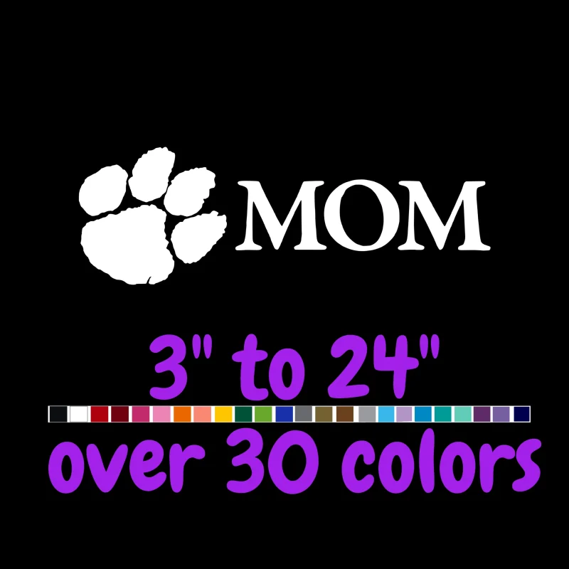 Clemson Tigers Mom Vinyl Decal - Custom Size