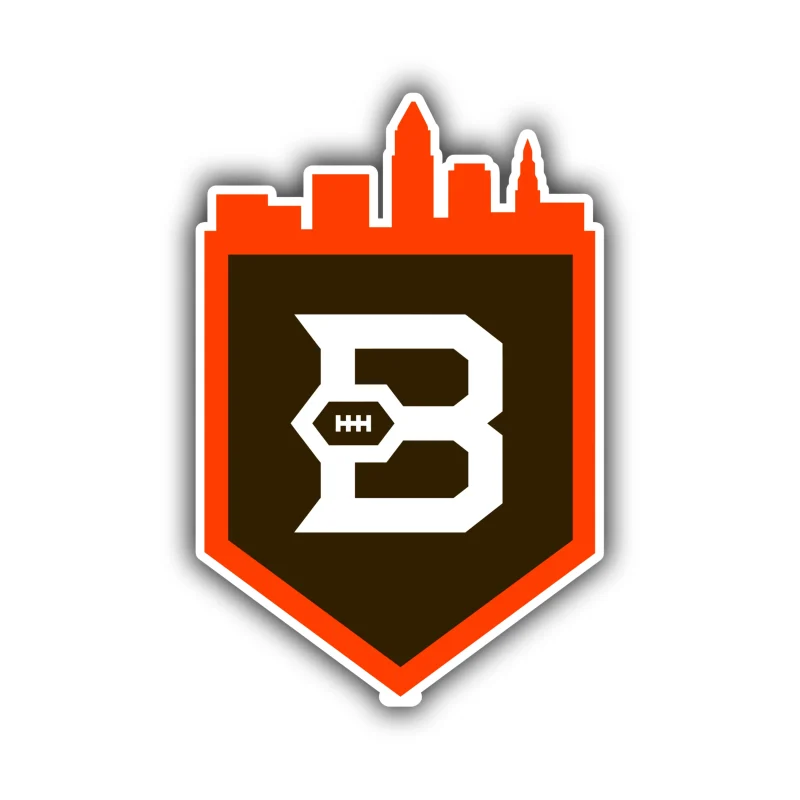Cleveland Browns - Badge with City Outline - Iron On DTF Transfer - Custom Size