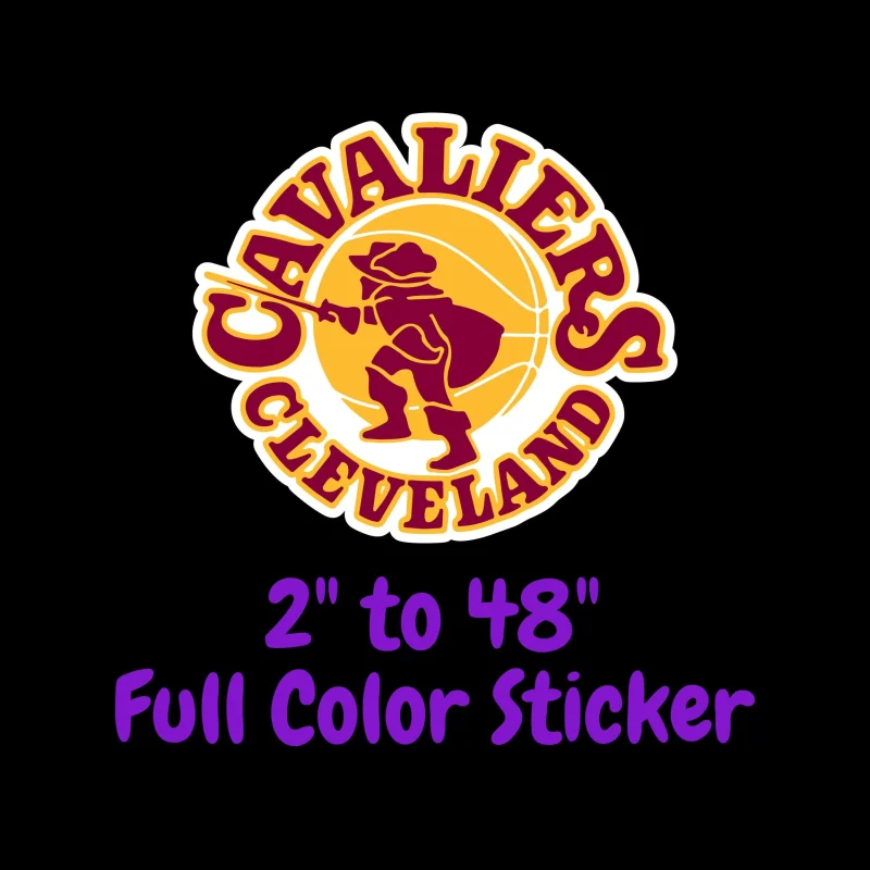 Cleveland Cavaliers Full Color Vinyl Sticker - Custom Size