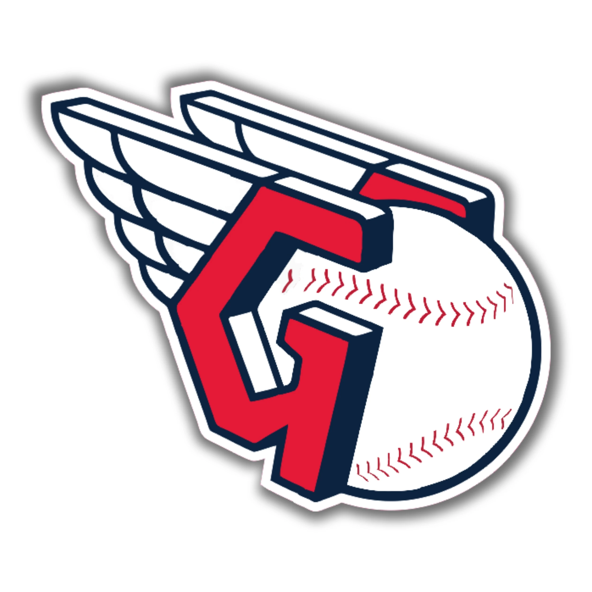 Cleveland Indians - Baseball with Wings - Iron On DTF Transfer - Custom Size