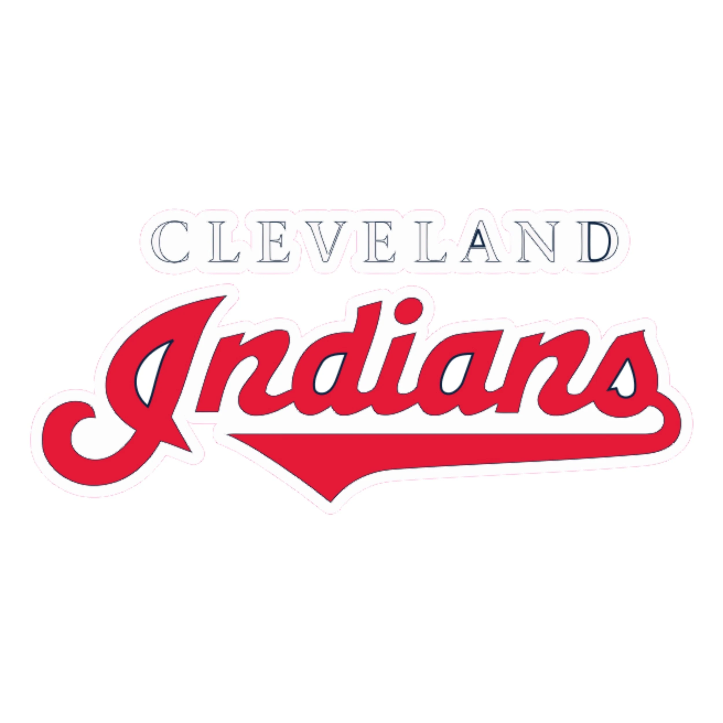 Cleveland Indians - Name - Full Color Vinyl Sticker - Custom Size