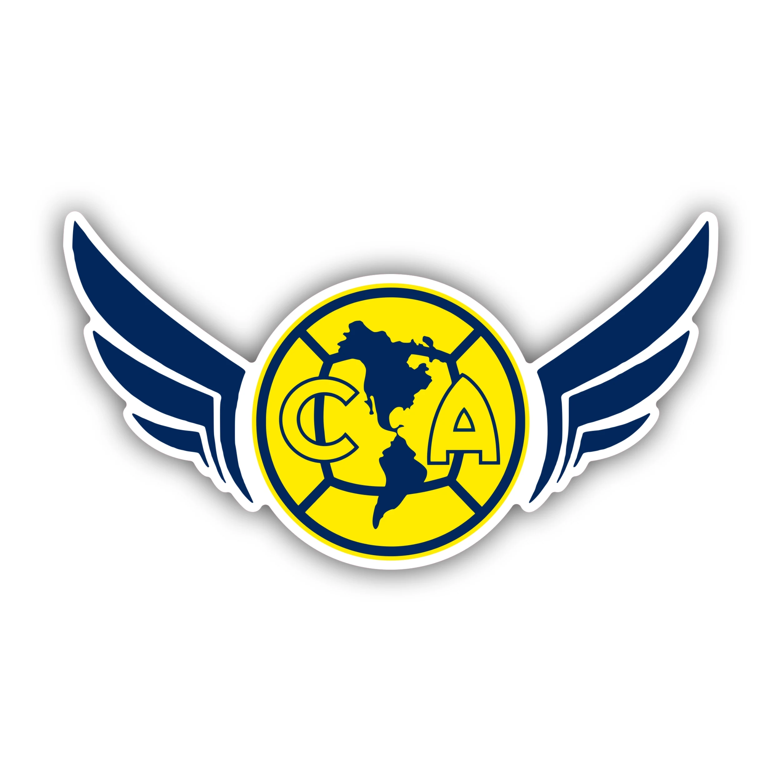 Club America - Eagle Wings With Yellow Circle - Iron On DTF Transfer - Custom Size