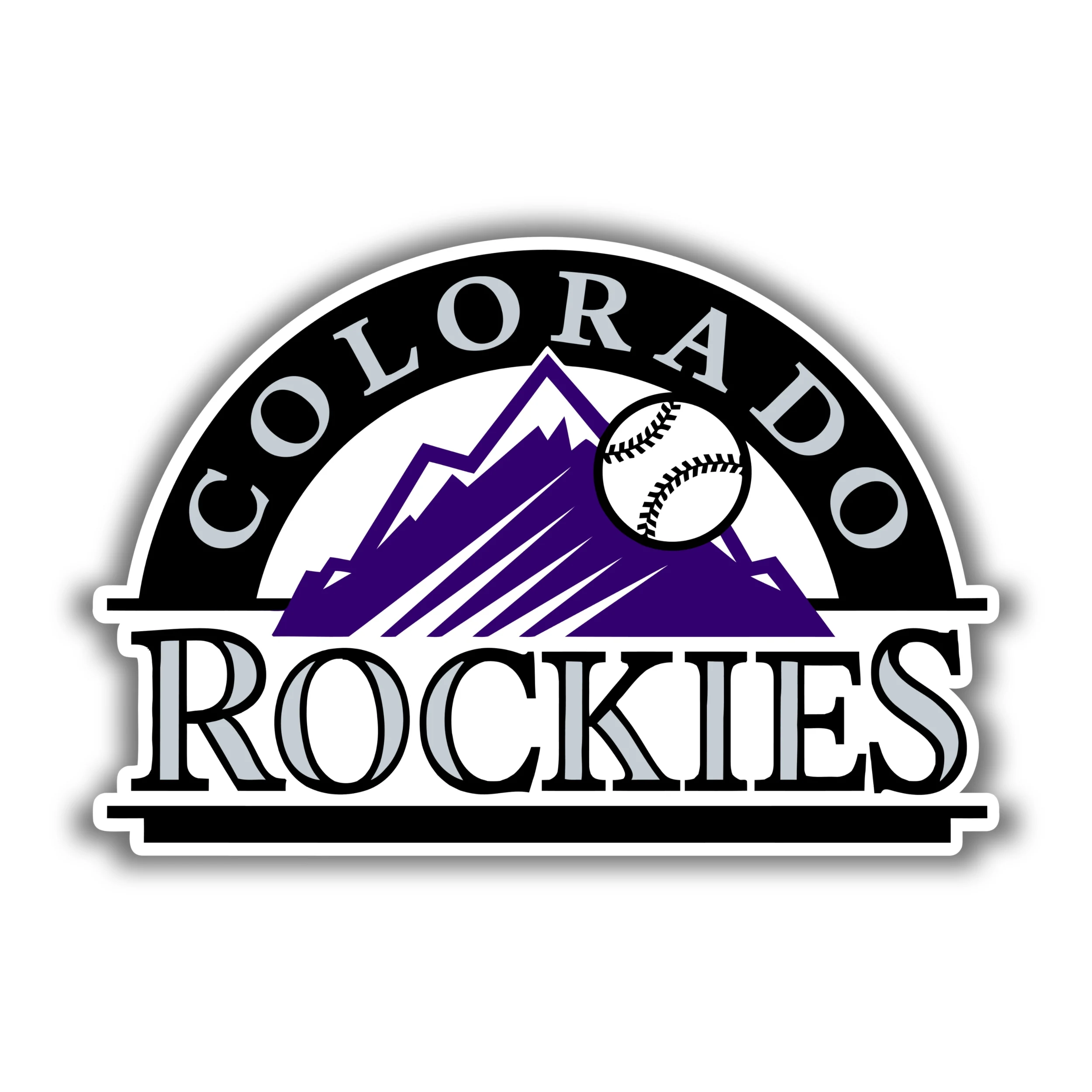 Colorado Rockies - Black and Purple with Mountains - Iron On DTF Transfer - Custom Size