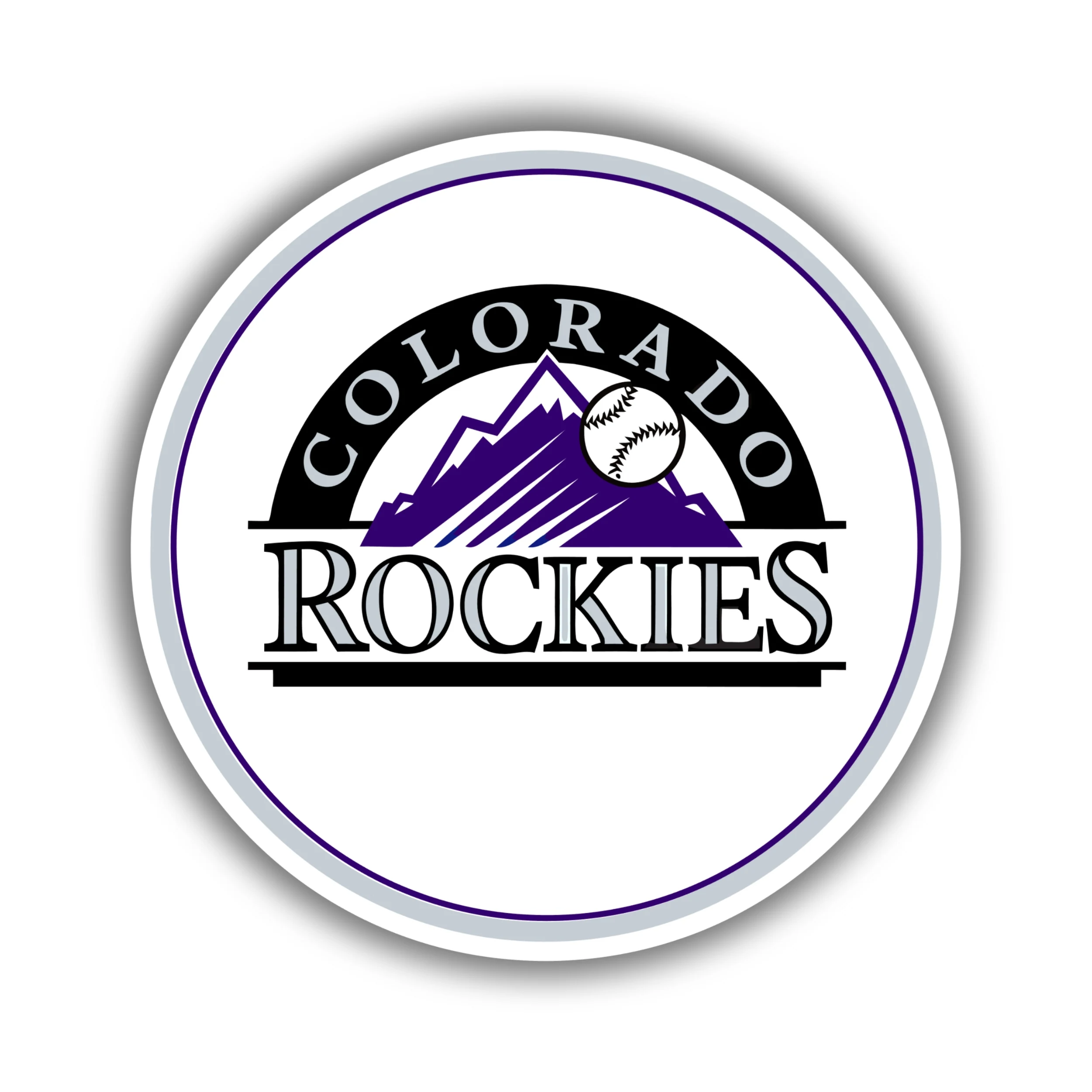 Colorado Rockies - White Circle - Temporary Tattoo
