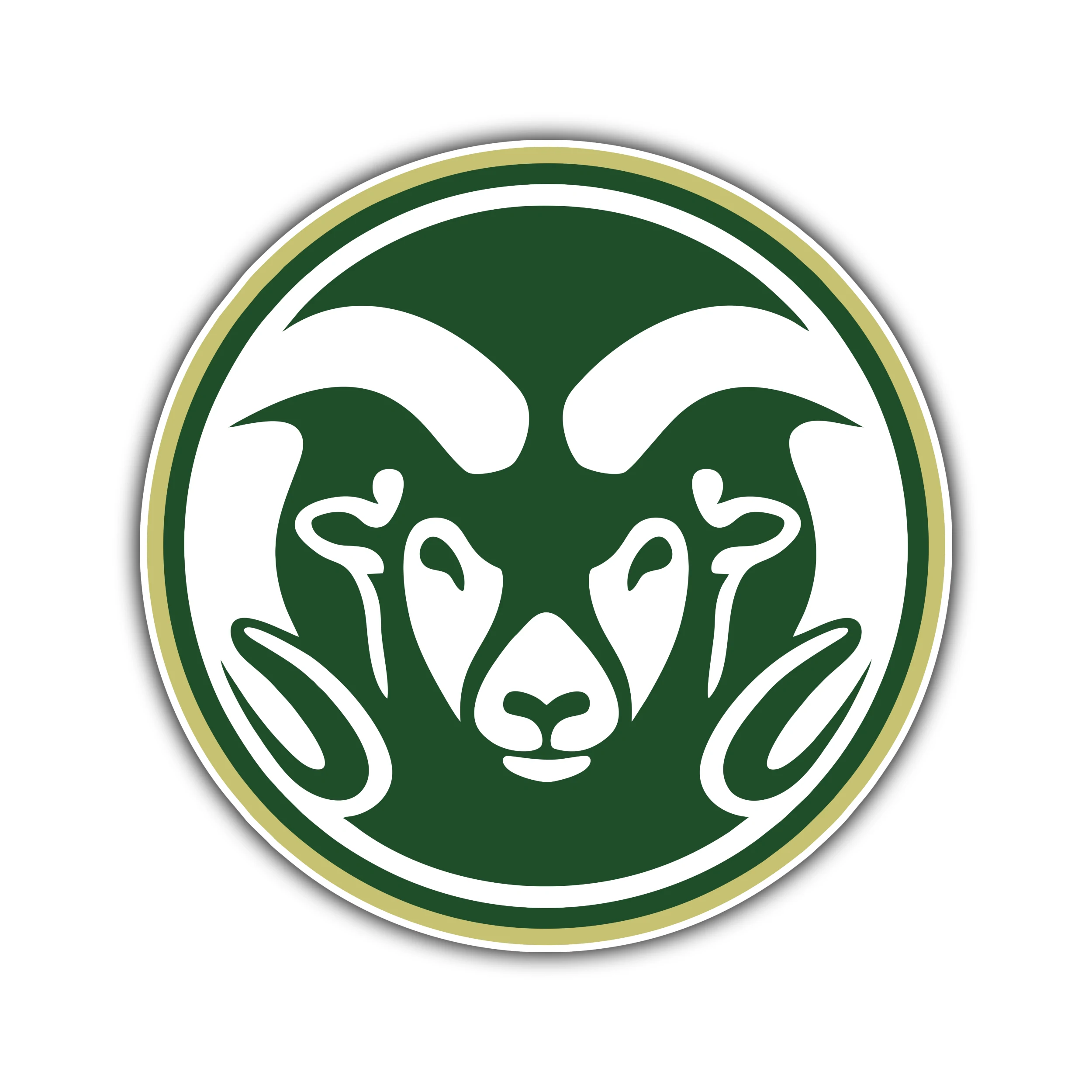 Colorado State Rams - Green Circle With Ram - Temporary Tattoo