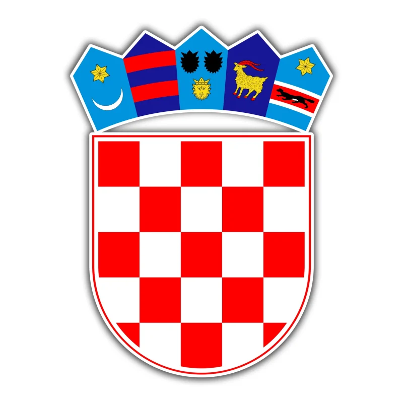 Croatian Crest Full Color Vinyl Decal