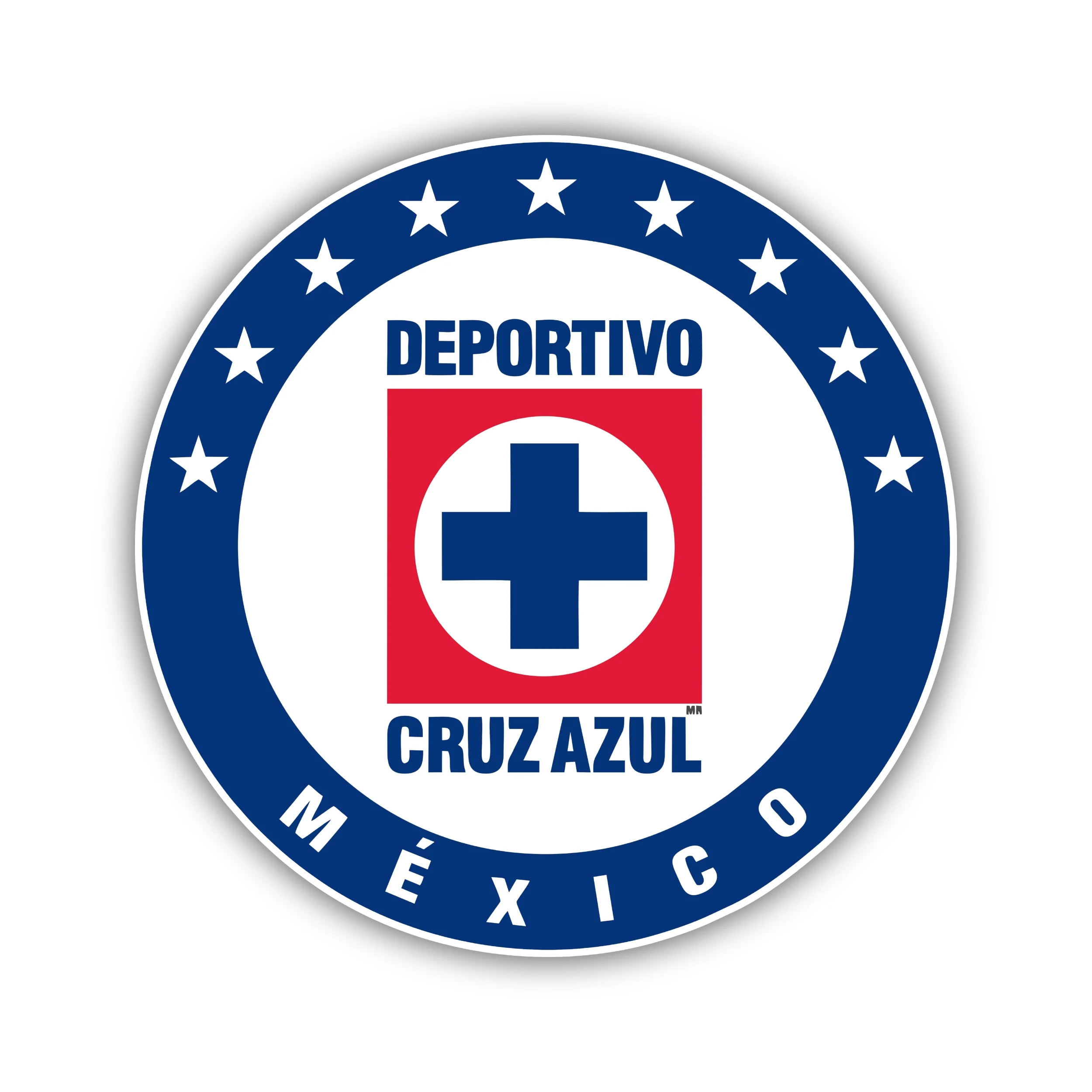 Cruz Azul - Blue Circle With Stars - Iron On DTF Transfer - Custom Size