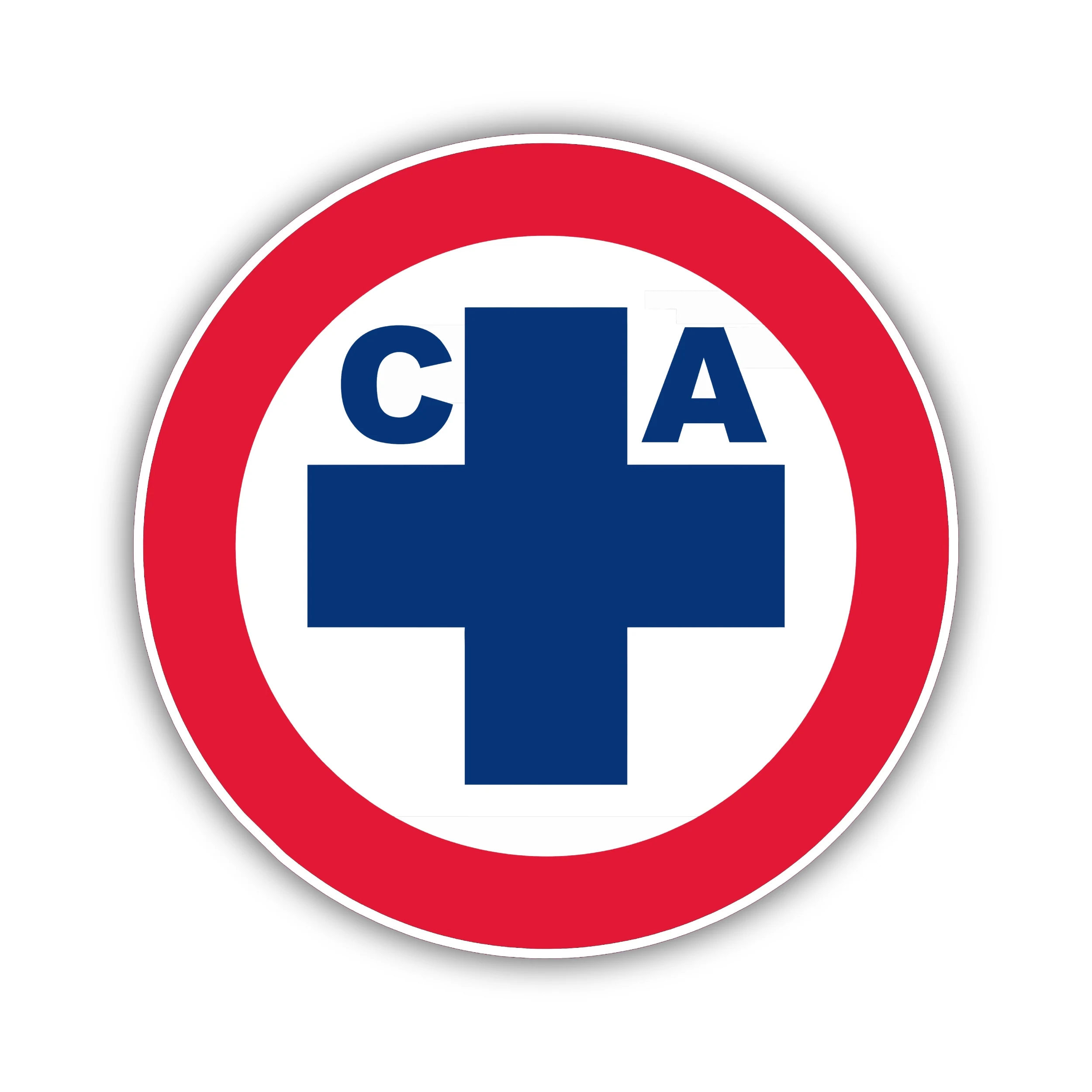 Cruz Azul - Red Circle With CA And Cross - Iron On DTF Transfer - Custom Size