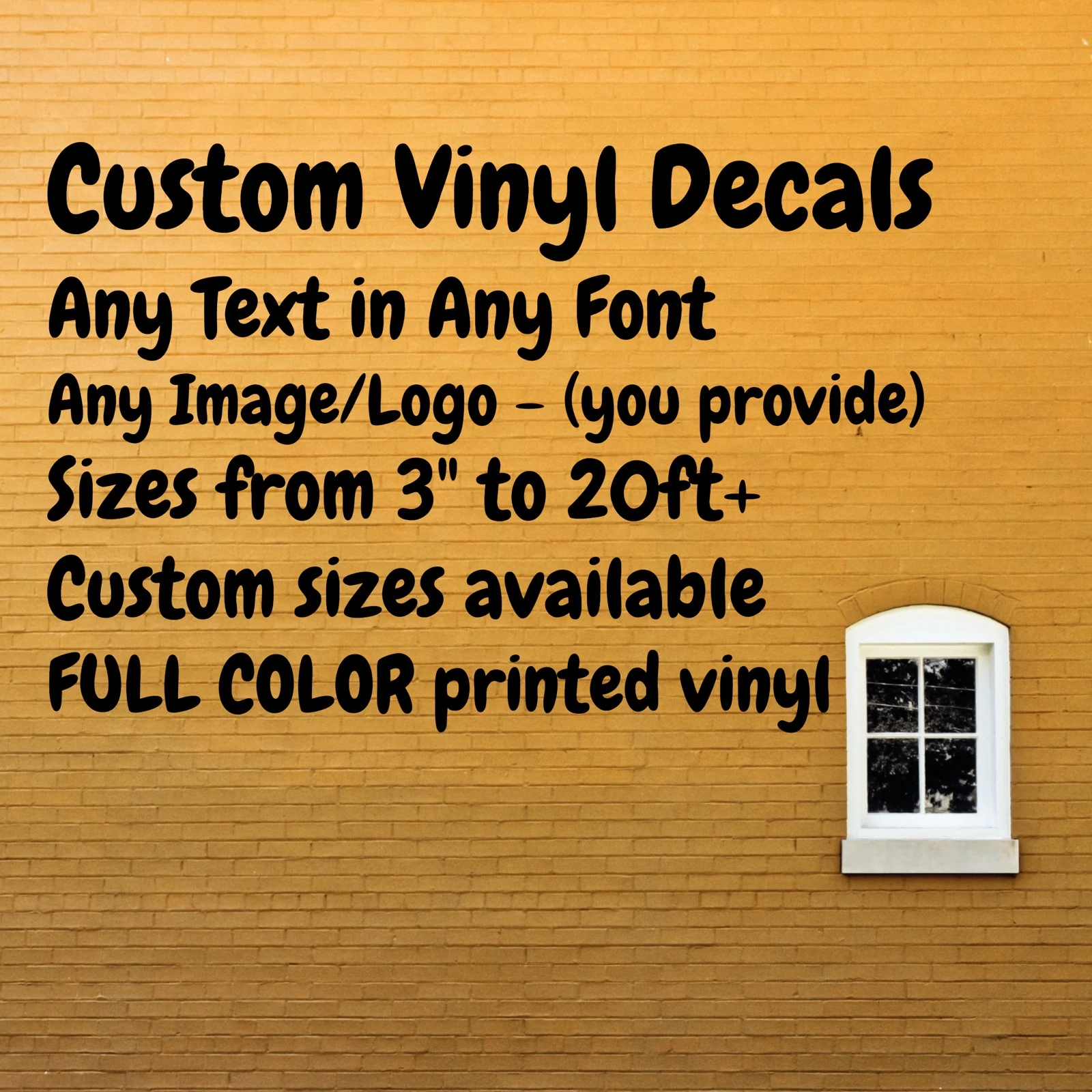 Custom Full Color Vinyl Decals - Make Your Own Personalized Decal - Custom Size
