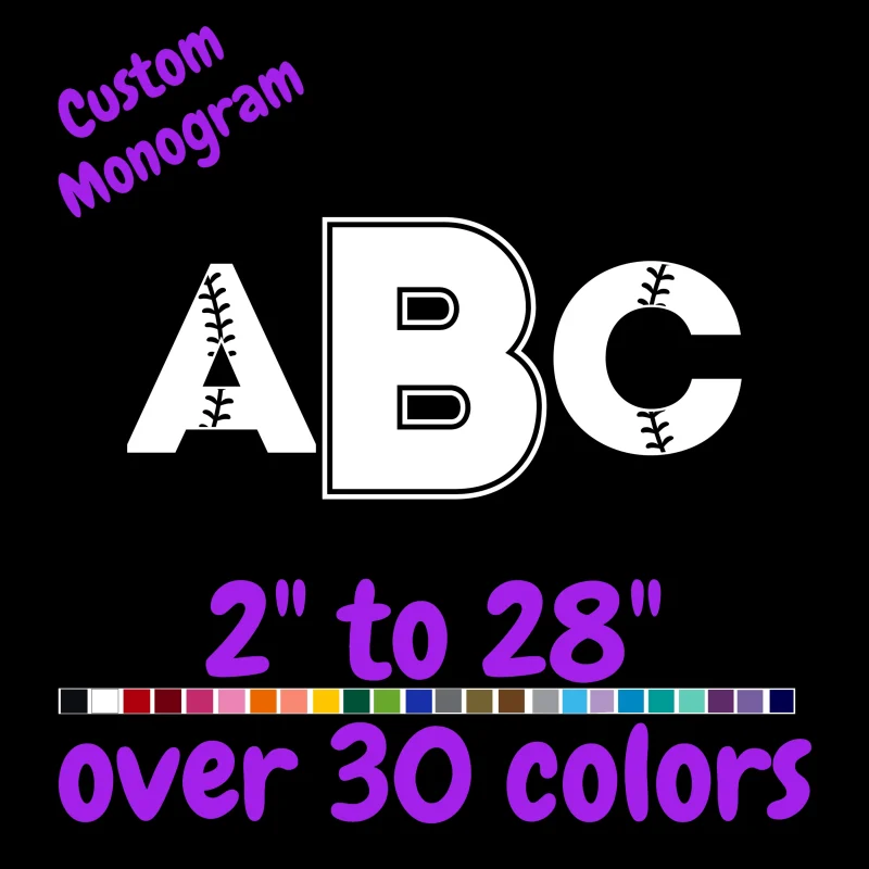 Custom Monogram Vinyl Sticker - Custom Size