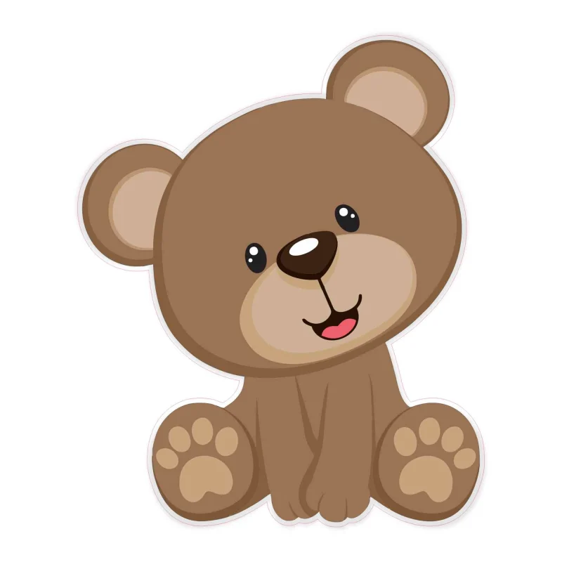 Cute Teddy Bear Full Color Vinyl Decal - Custom Size