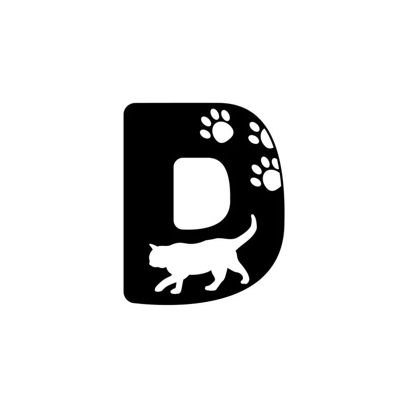 D - Alphabet - Vinyl Decal - Custom Size