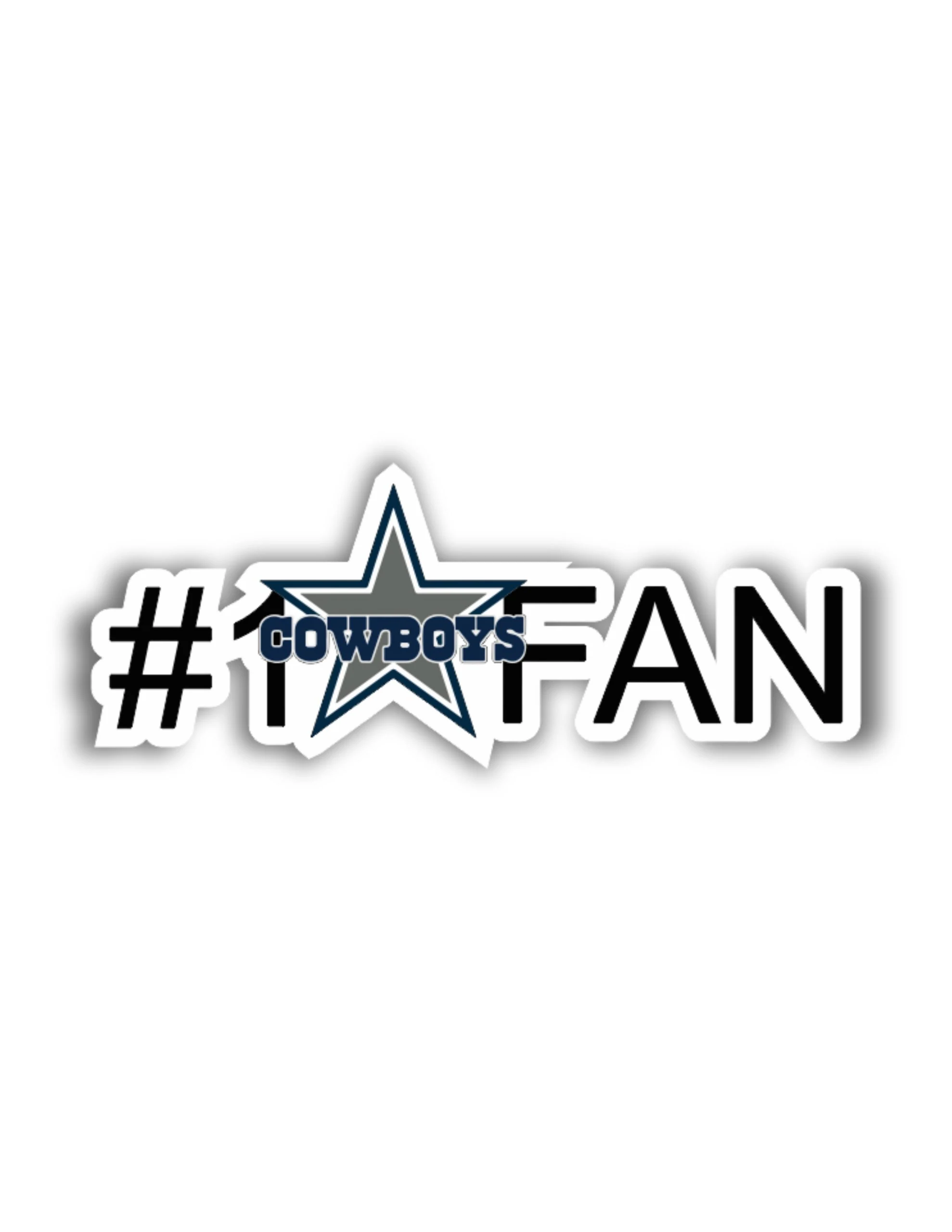 Dallas Cowboys - #1 Fan - Iron On DTF Transfer - Custom Size
