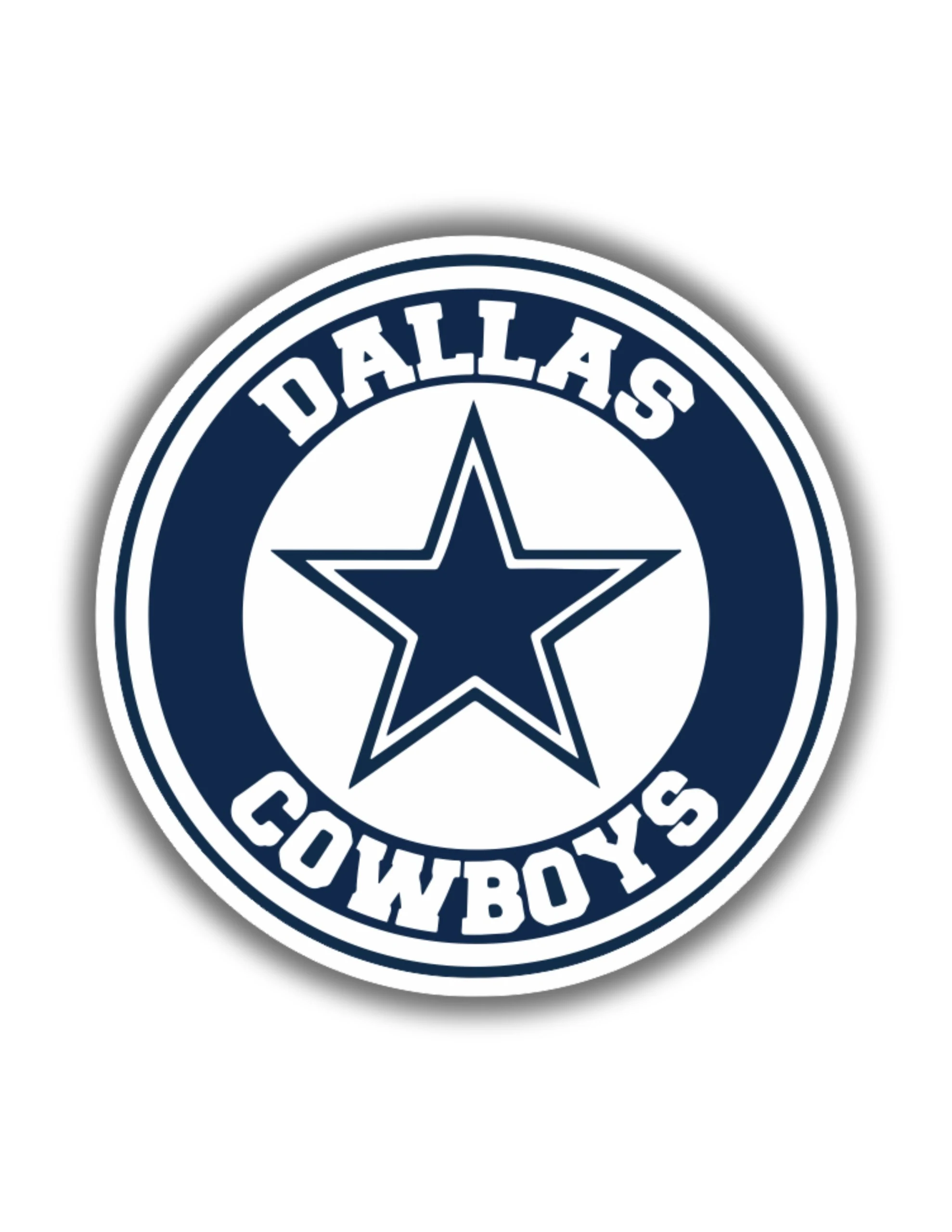 Dallas Cowboys - Circle Logo - Full Color Vinyl Sticker - Custom Size