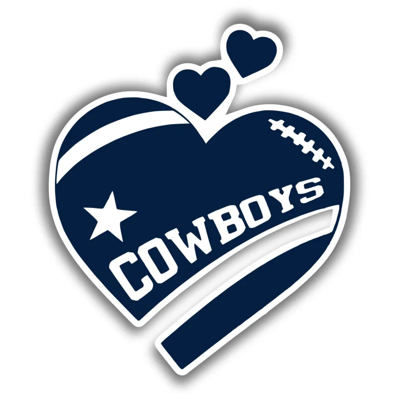Dallas Cowboys - Heart - Iron On DTF Transfer - Custom Size