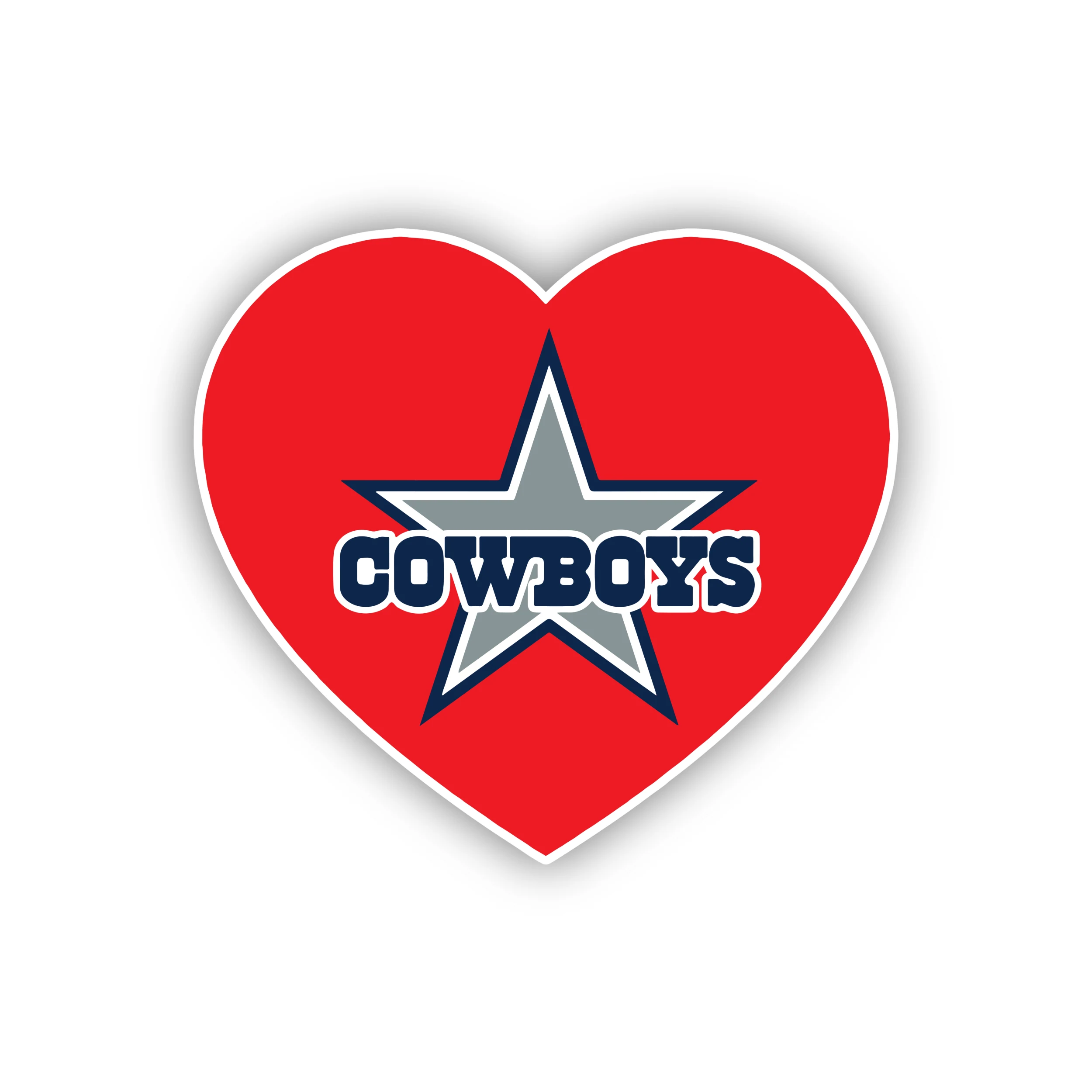 Dallas Cowboys - Heart - Temporary Tattoo