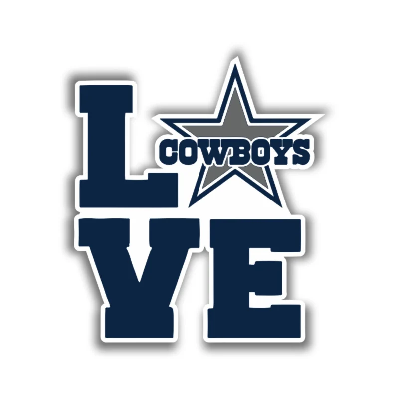 Dallas Cowboys - Love - Iron On DTF Transfer - Custom Size