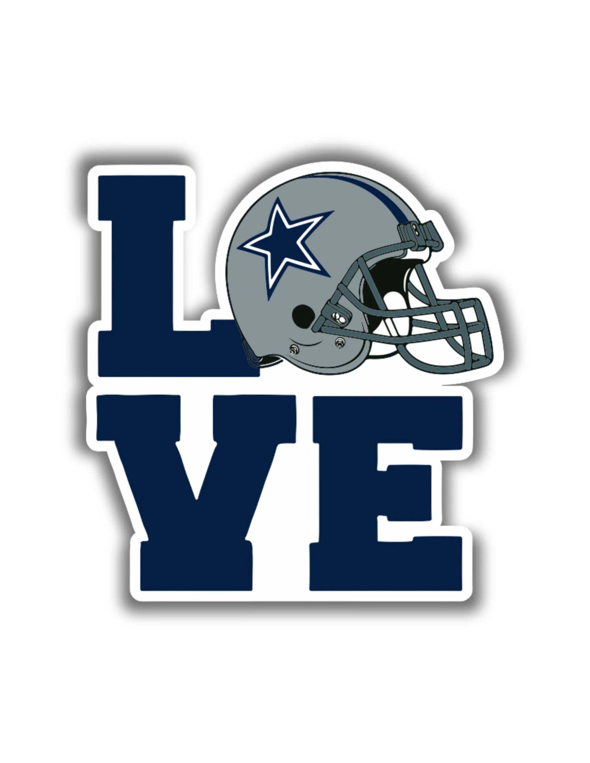 Dallas Cowboys - Love - Iron On DTF Transfer - Custom Size