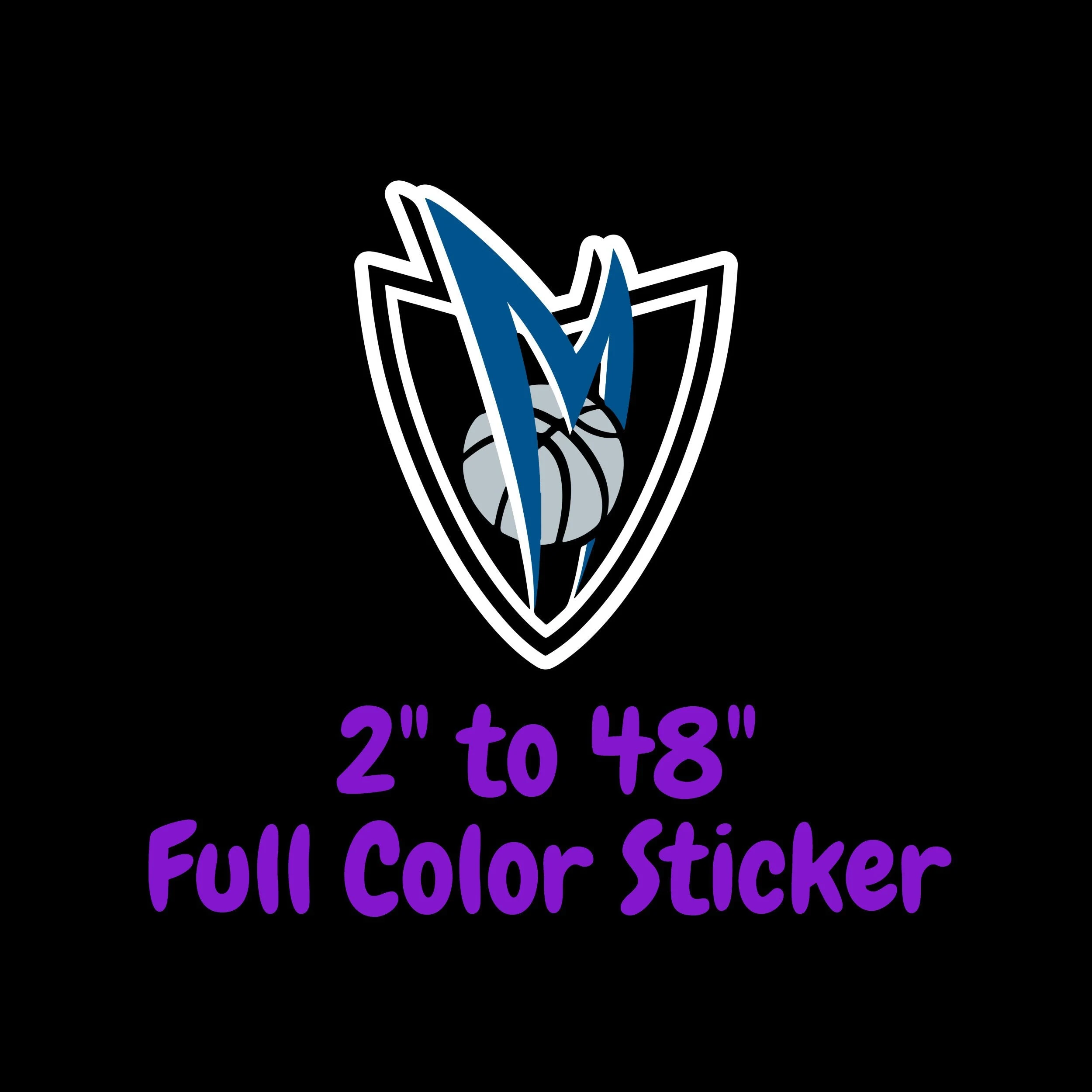 Dallas Mavericks - Shield With M - Full Color Vinyl Sticker - Custom Size