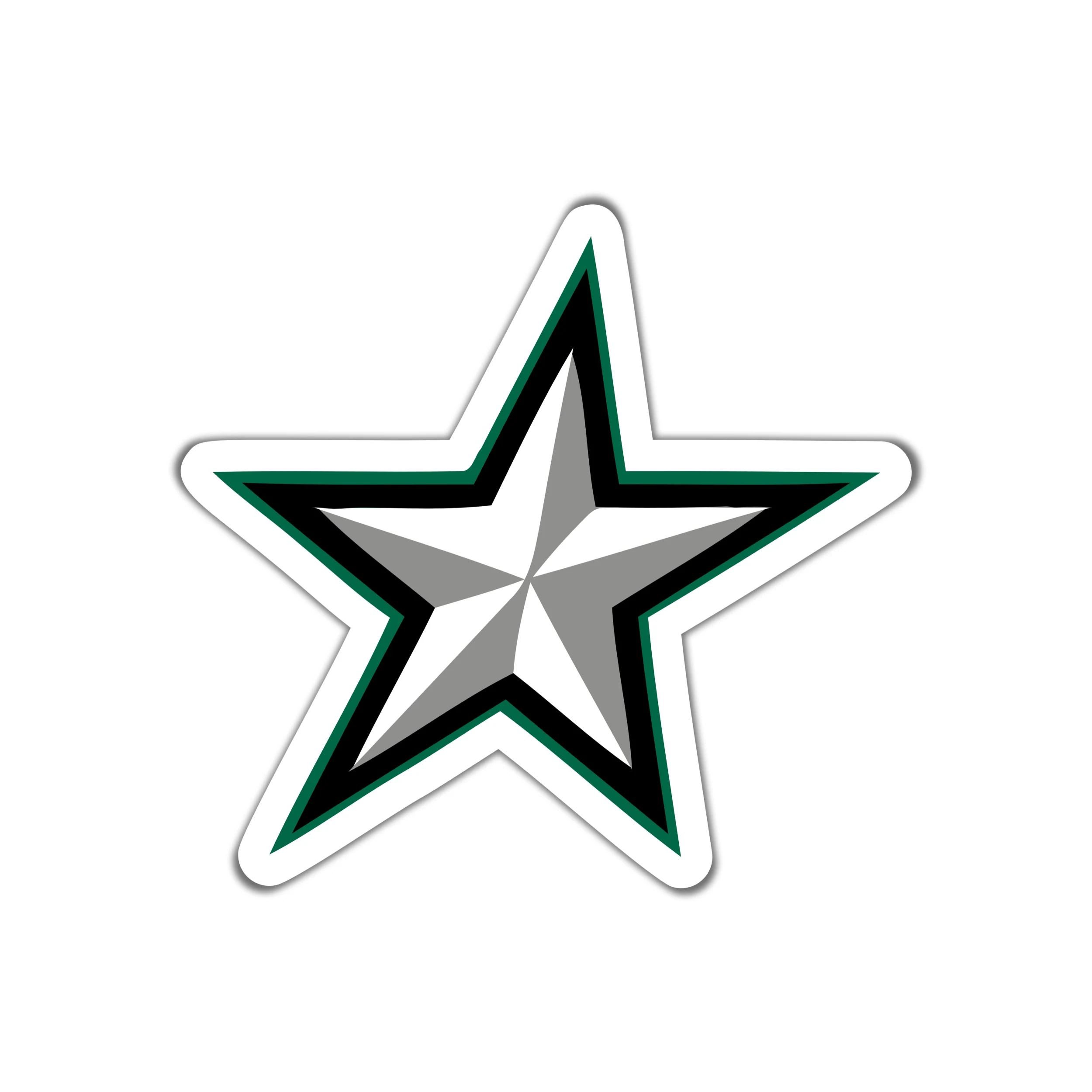 Dallas Stars - Star - Full Color Vinyl Sticker - Custom Size